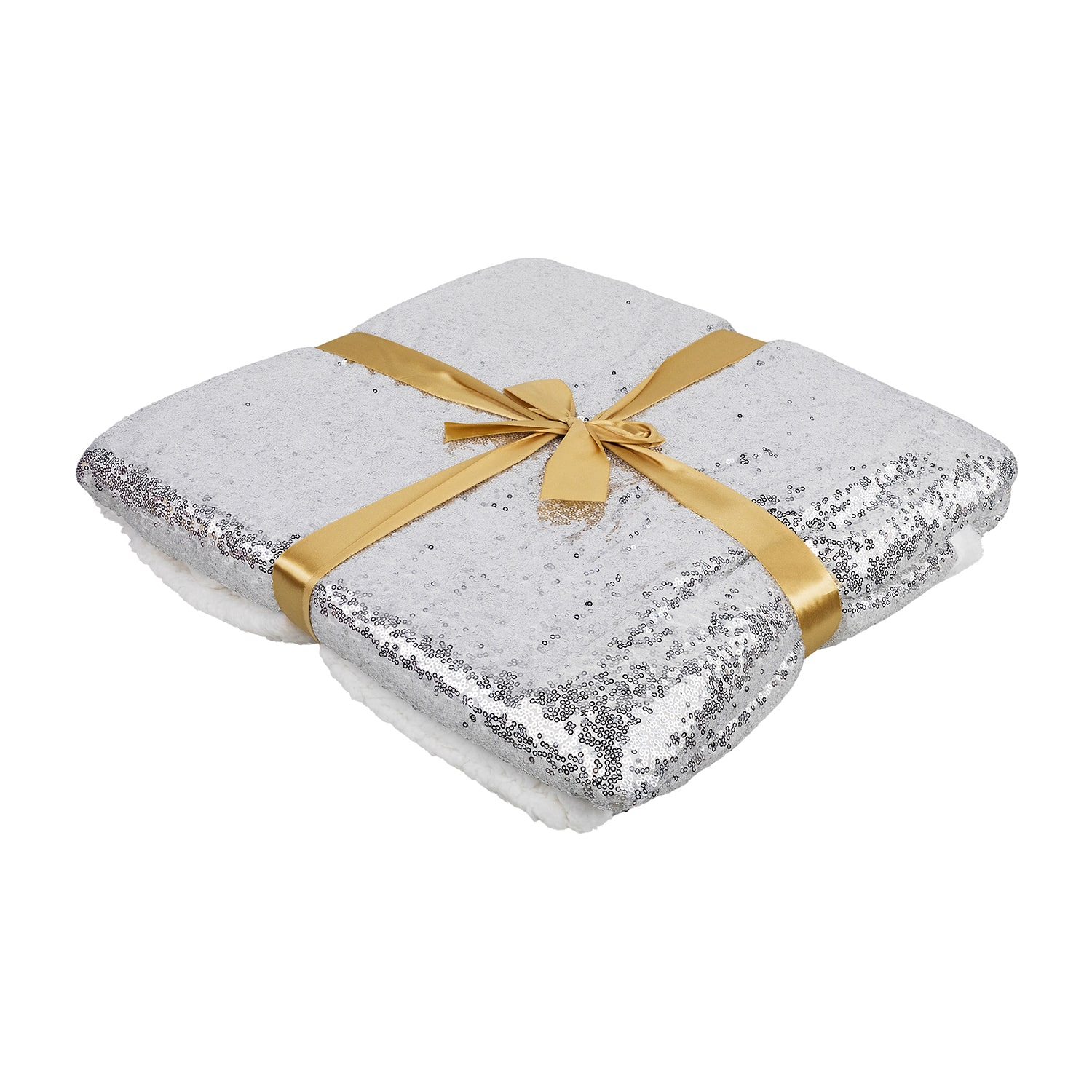 Northlight 49"Shimmering Sequins With Fleece Throw Blanket Throw Pillow