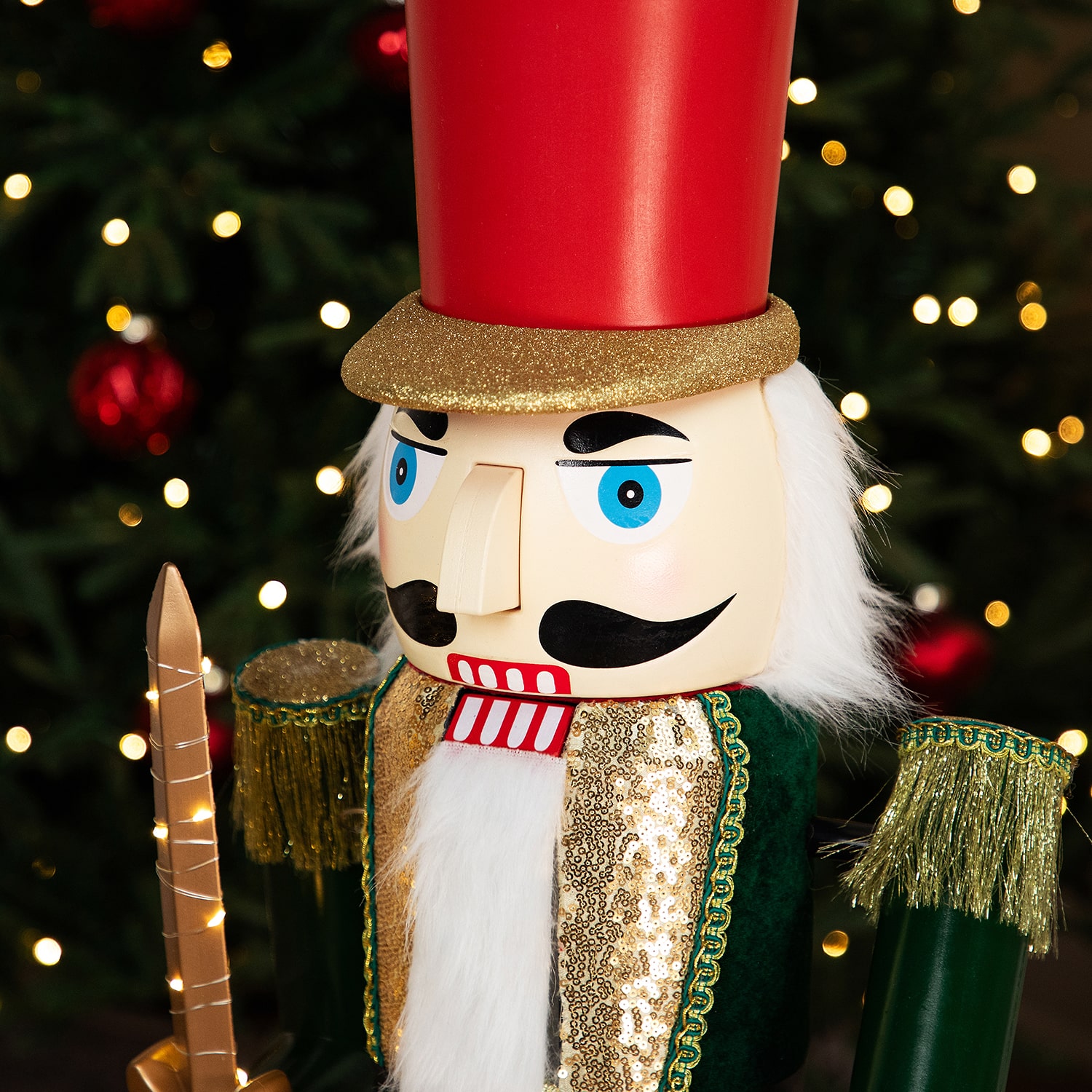 Northlight 42" Led Lighted Animated And Musical Extendable Soldier Plastic Christmas Nutcracker