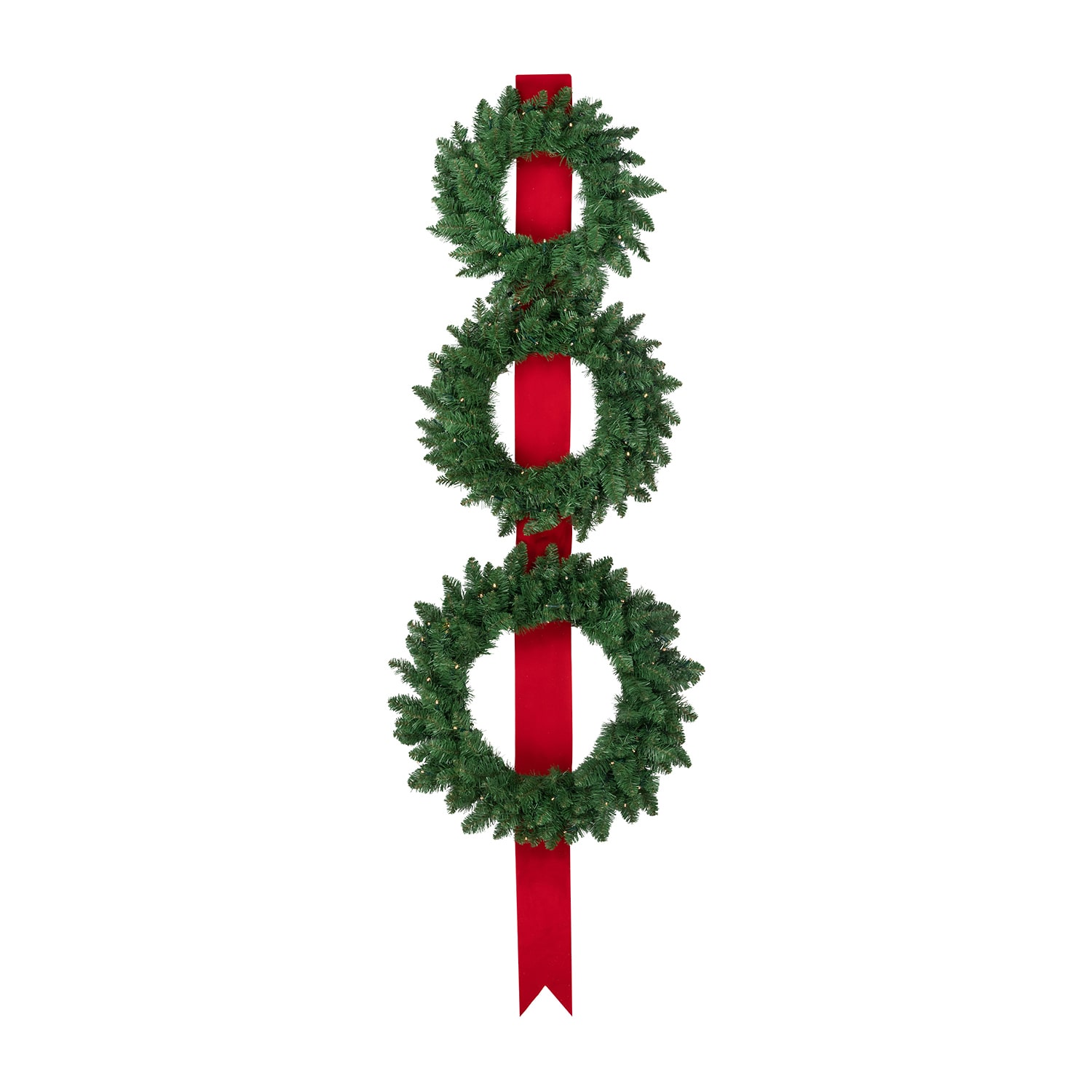 Northlight 7ft Pre Lit Battery Operated Wreath Trio Led Lights Wreath