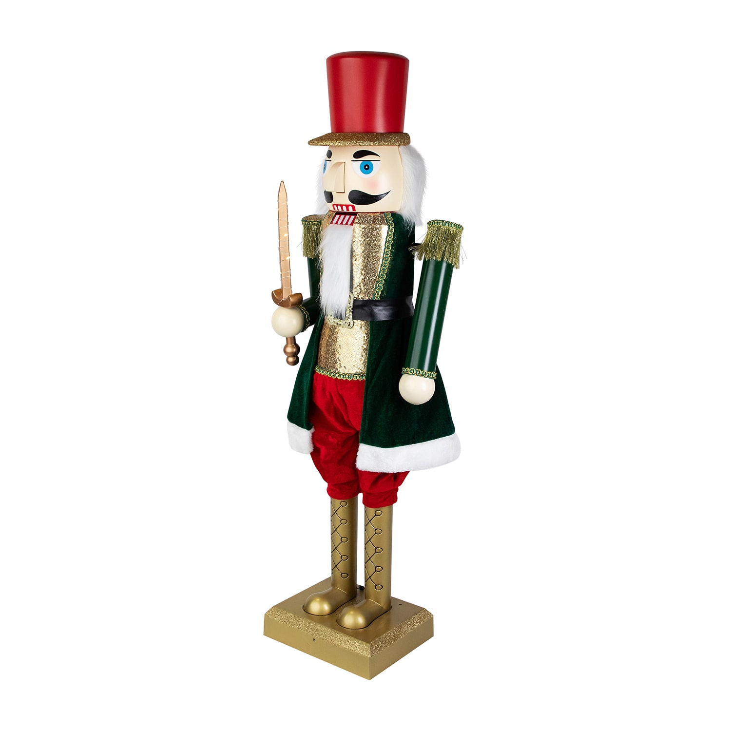 Northlight 42" Led Lighted Animated And Musical Extendable Soldier Plastic Christmas Nutcracker