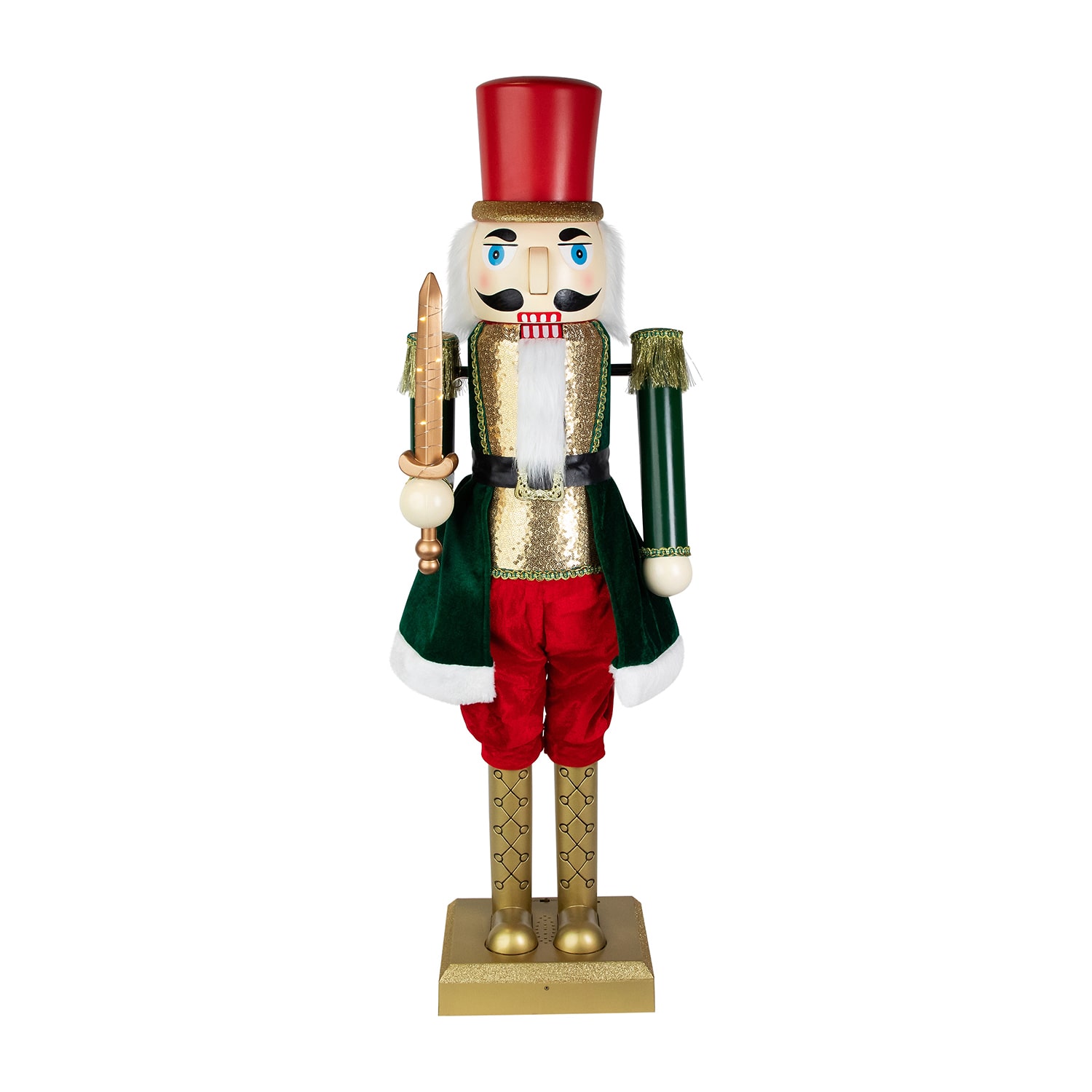Northlight 42" Led Lighted Animated And Musical Extendable Soldier Plastic Christmas Nutcracker