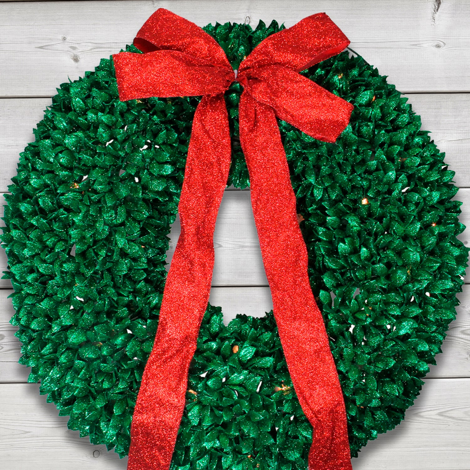 Northlight 28" Pre Lit Glittered Leaves Artificial Lights Pre-Lit Wreath