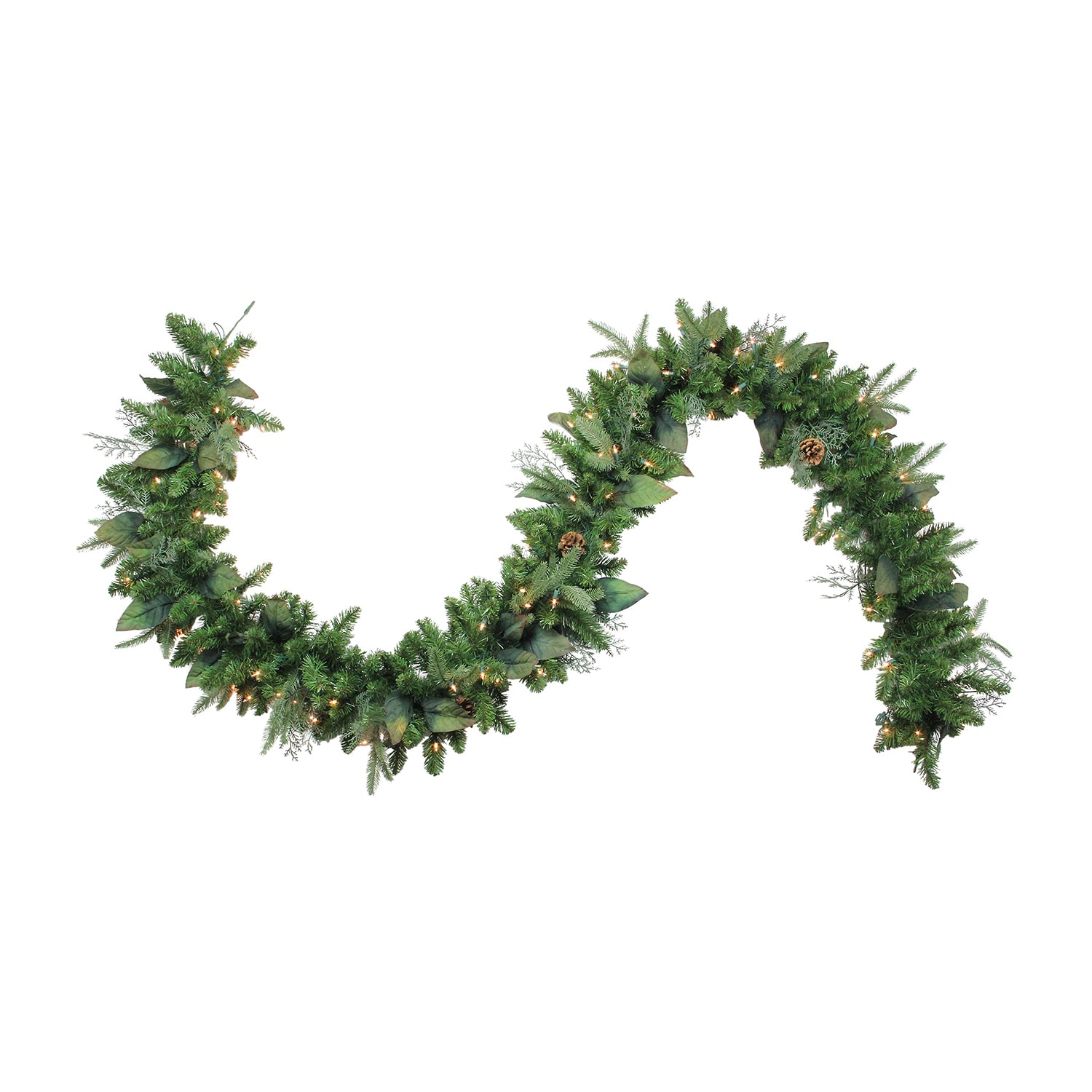 Northlight 9ft Pre Lit Mixed Winter Pine Artificial Incandescent Lights Pre-Lit Christmas Outdoor Garland