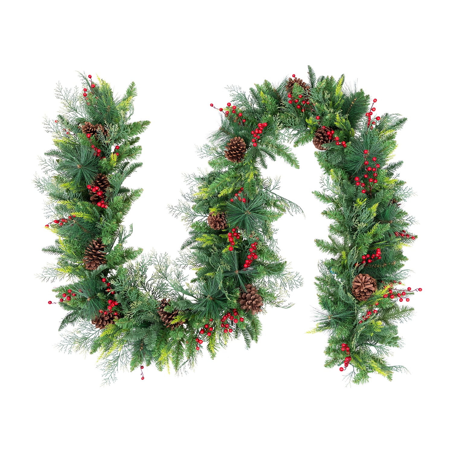 Northlight 10ft Mixed Pine With Berries Artificial Christmas Outdoor Garland