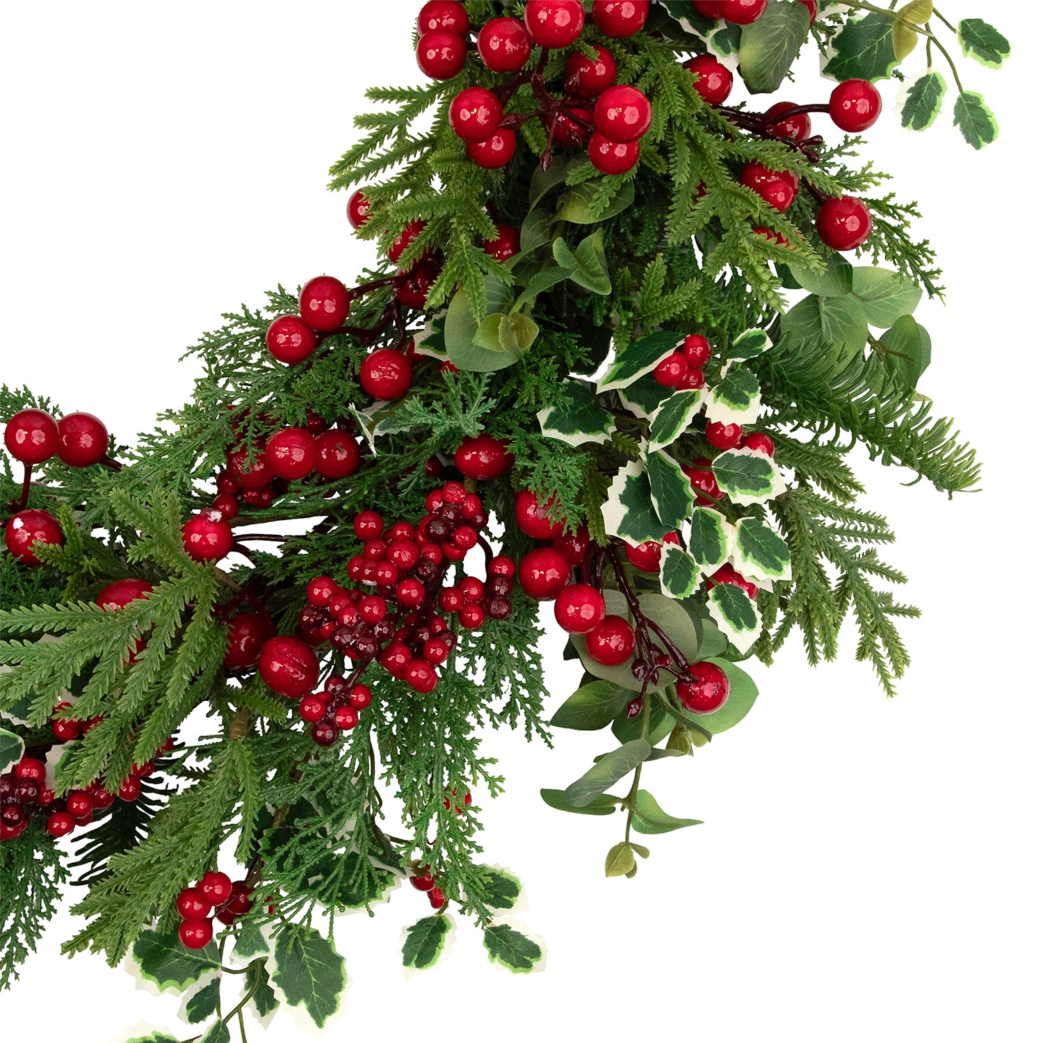 Northlight 30" Mixed Pine Cedar And Berries Artificial Wreath