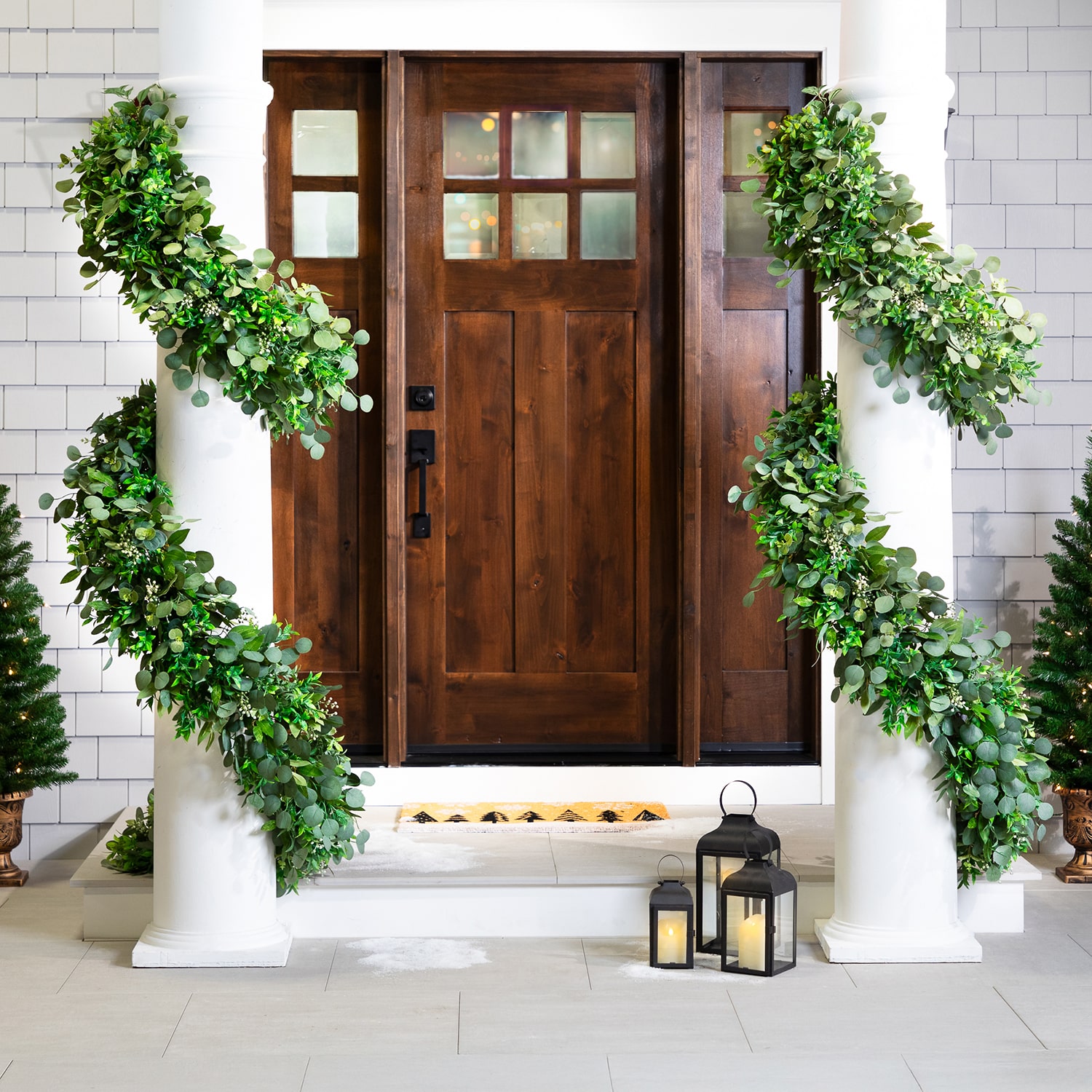 Northlight 10ft Silver Dollar And Seeded Eucalyptus Artificial Christmas Outdoor Garland