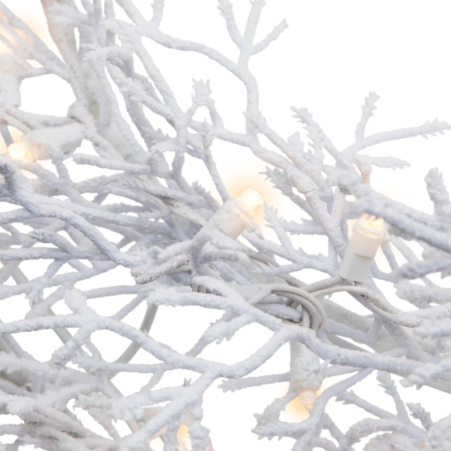 Northlight 30" Pre Lit Flocked Twig Artificial Led Lights Wreath