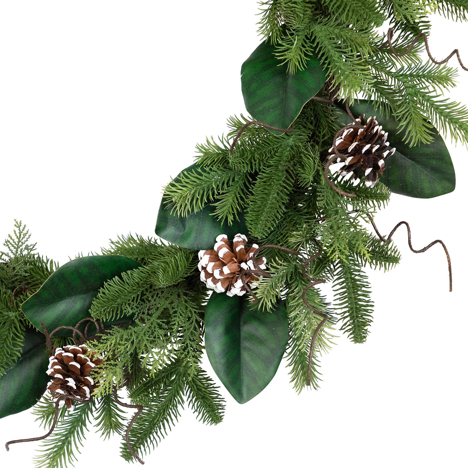 Northlight 28" Mixed Foliage And Whitewashed Pinecones Artificial Wreath