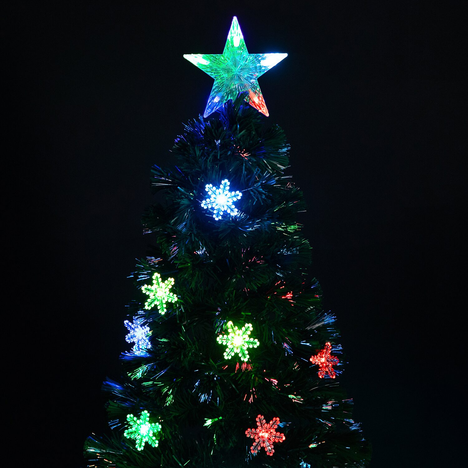 Northlight Fiber Optic Snowflake Artificial Led Lights 7 Foot Pine Christmas Tree