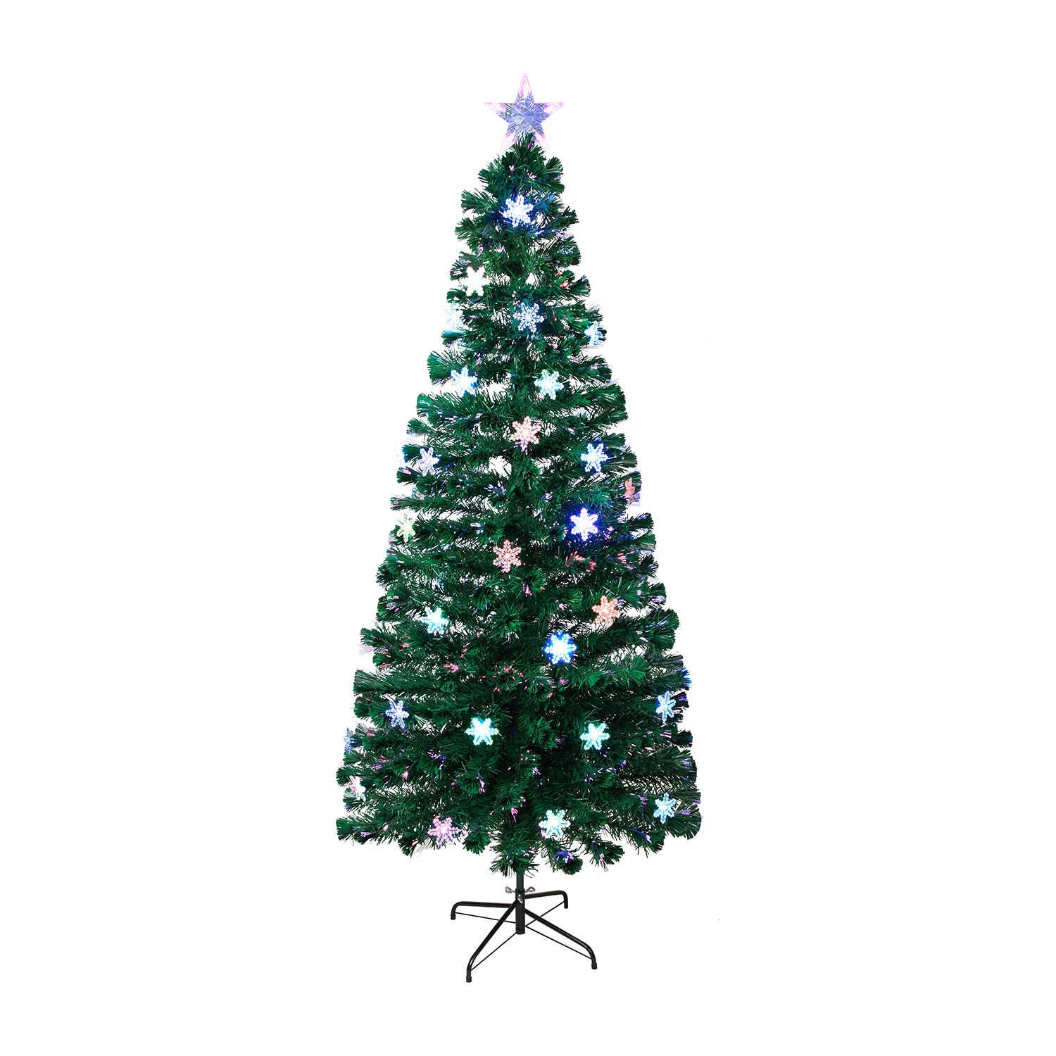 Northlight Fiber Optic Snowflake Artificial Led Lights 7 Foot Pine Christmas Tree
