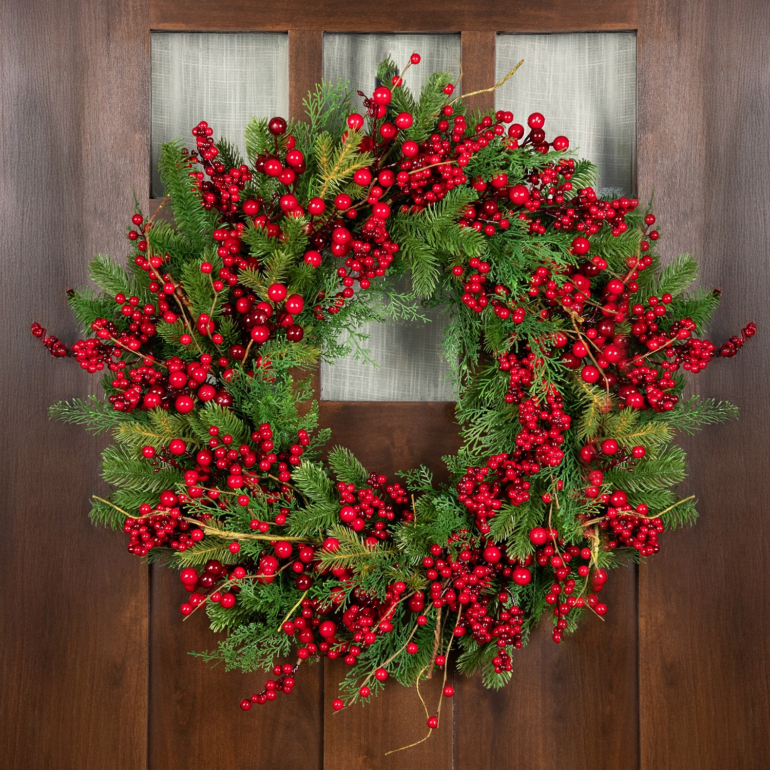 Northlight 28" Cedar Pine And Berries Artificial Wreath