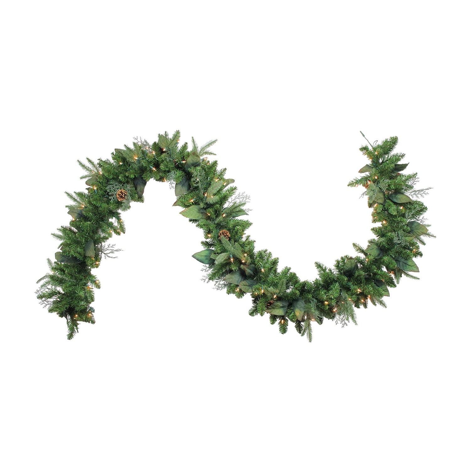 Northlight 9ft Pre Lit Mixed Winter Pine Artificial Incandescent Lights Pre-Lit Christmas Outdoor Garland