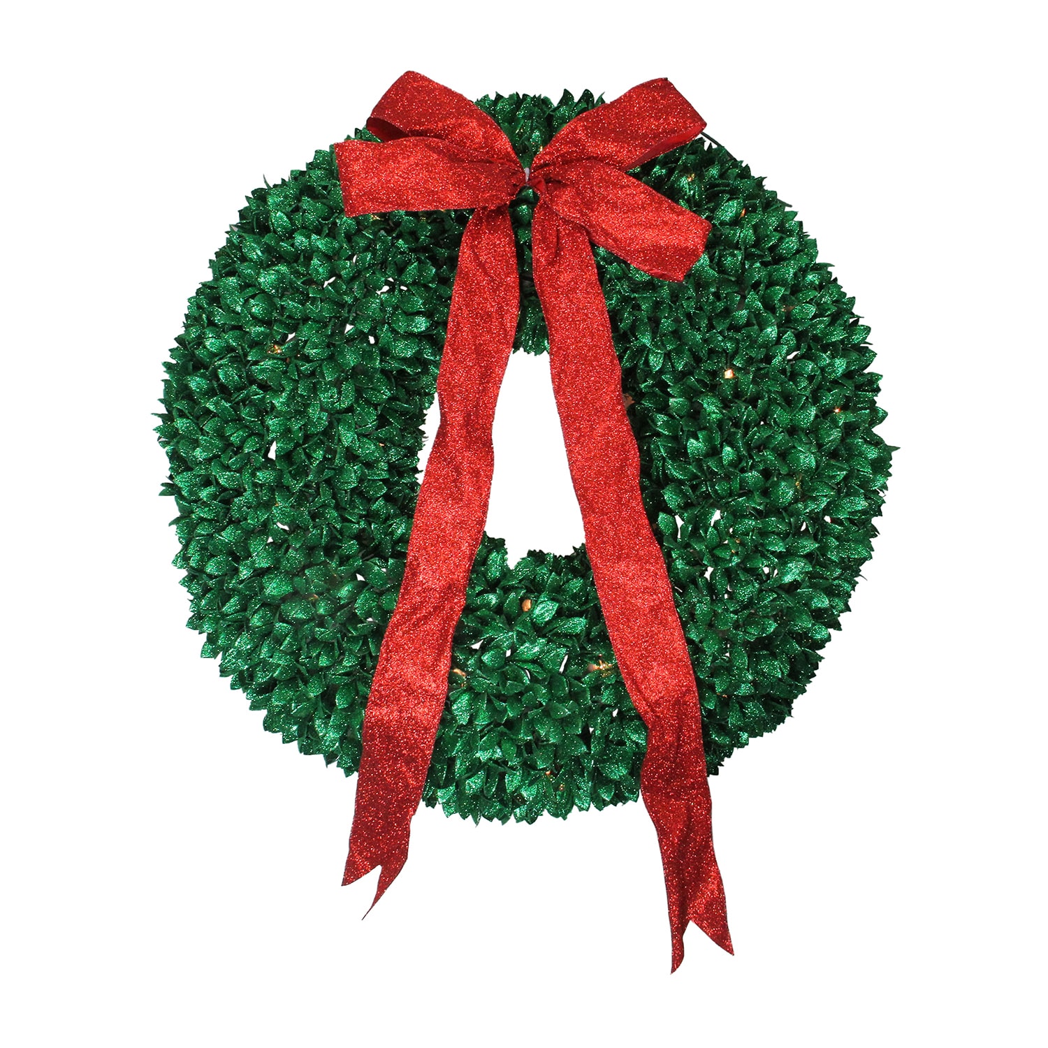 Northlight 28" Pre Lit Glittered Leaves Artificial Lights Pre-Lit Wreath