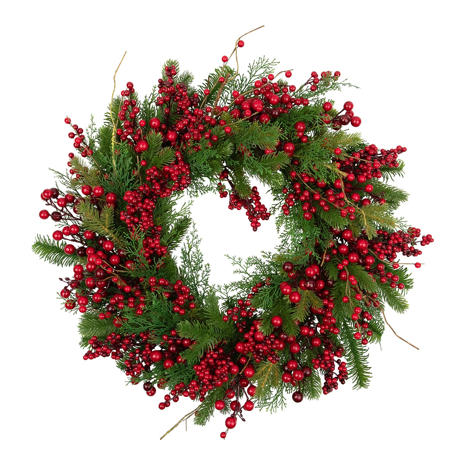 Northlight 28" Cedar Pine And Berries Artificial Wreath