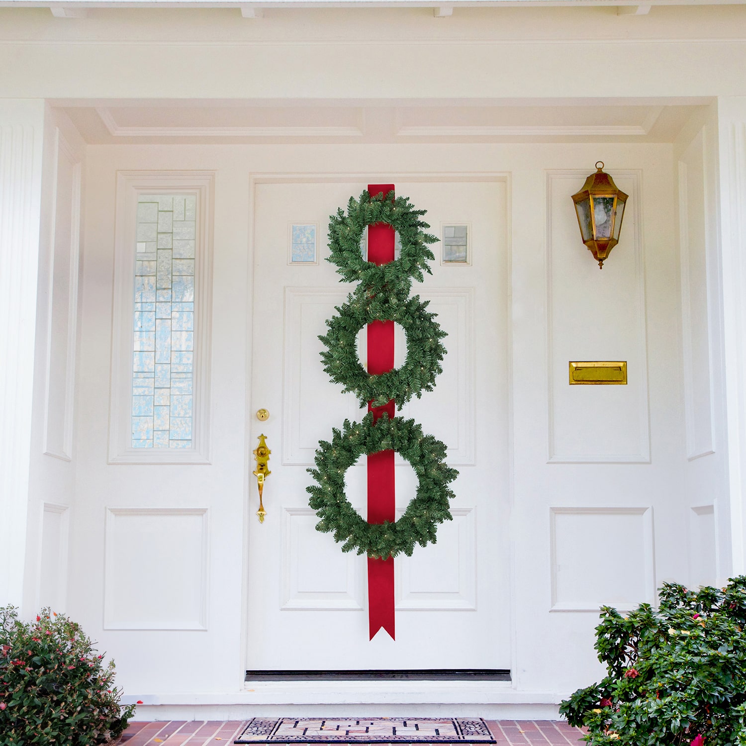 Northlight 7ft Pre Lit Battery Operated Wreath Trio Led Lights Wreath