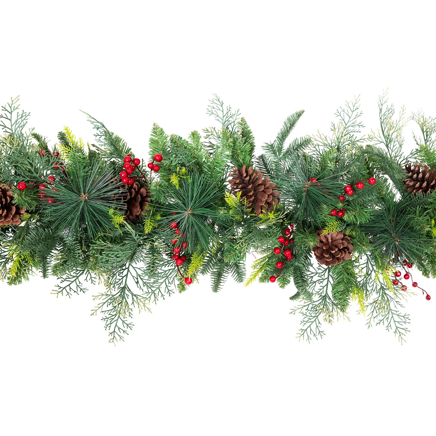 Northlight 10ft Mixed Pine With Berries Artificial Christmas Outdoor Garland