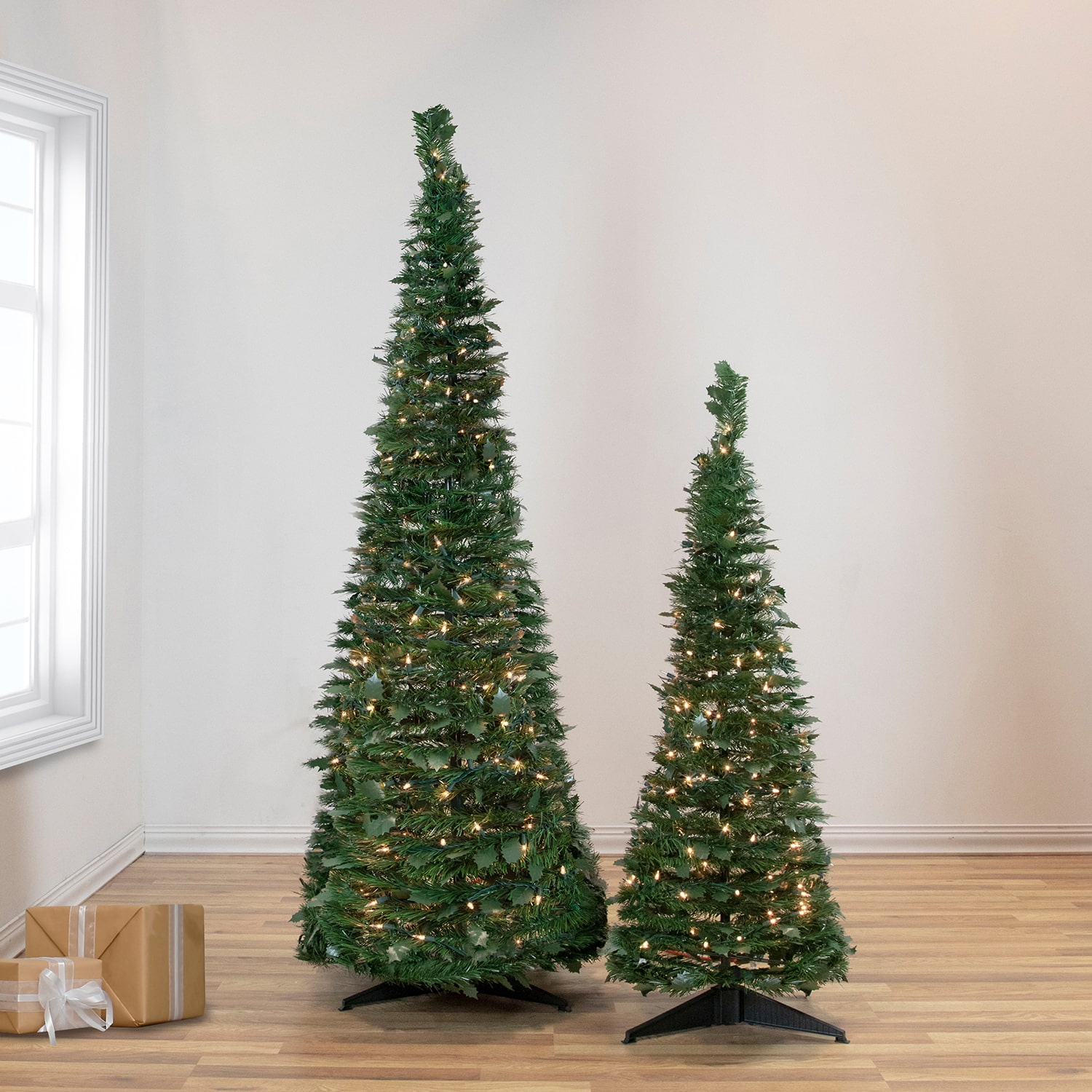 Northlight 4ft Pre Lit Tinsel Pop Up Artificial Lights 4 Foot Pre-Lit Christmas Tree