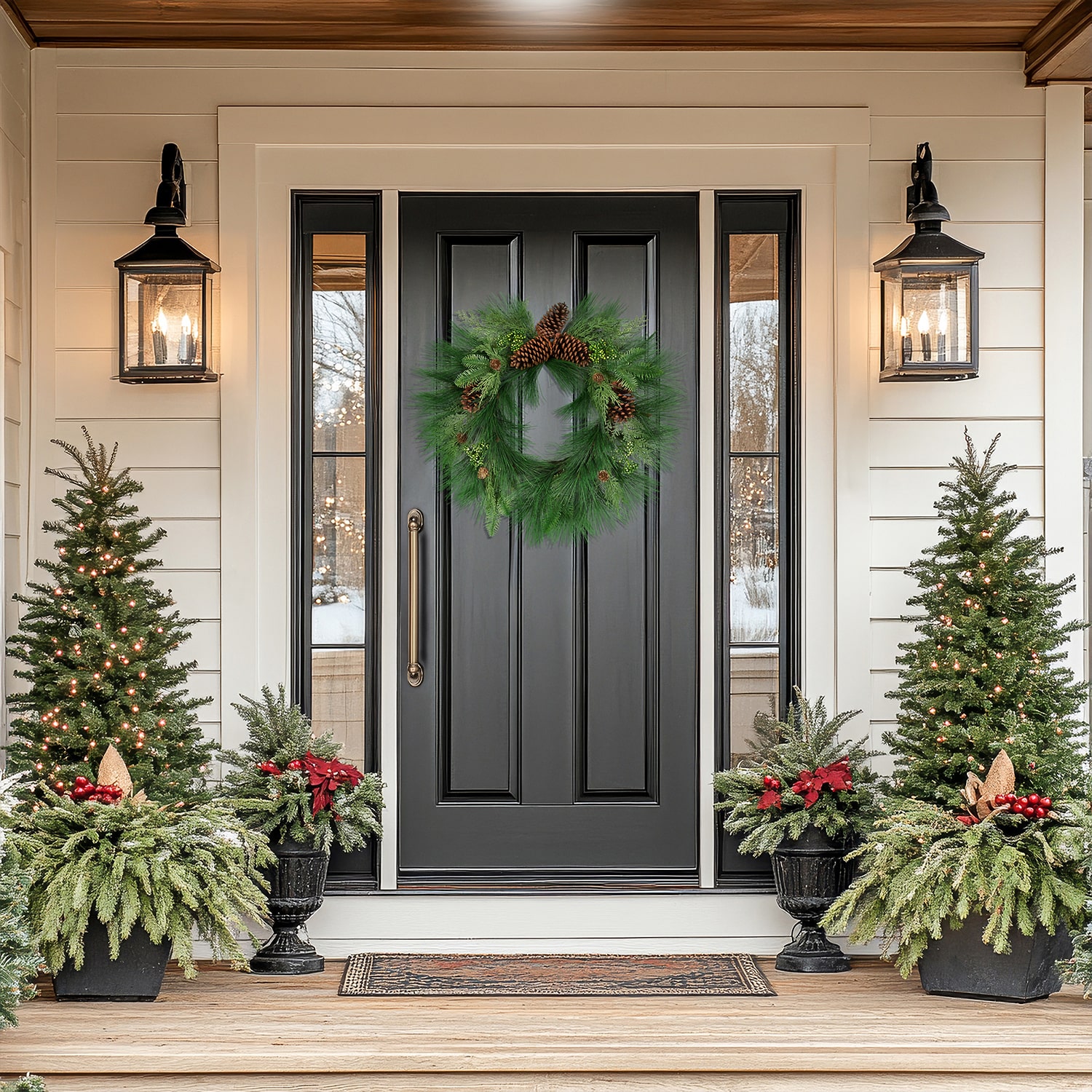 Northlight 26" Long Needle Pine Berries And Pinecone Artificial Wreath
