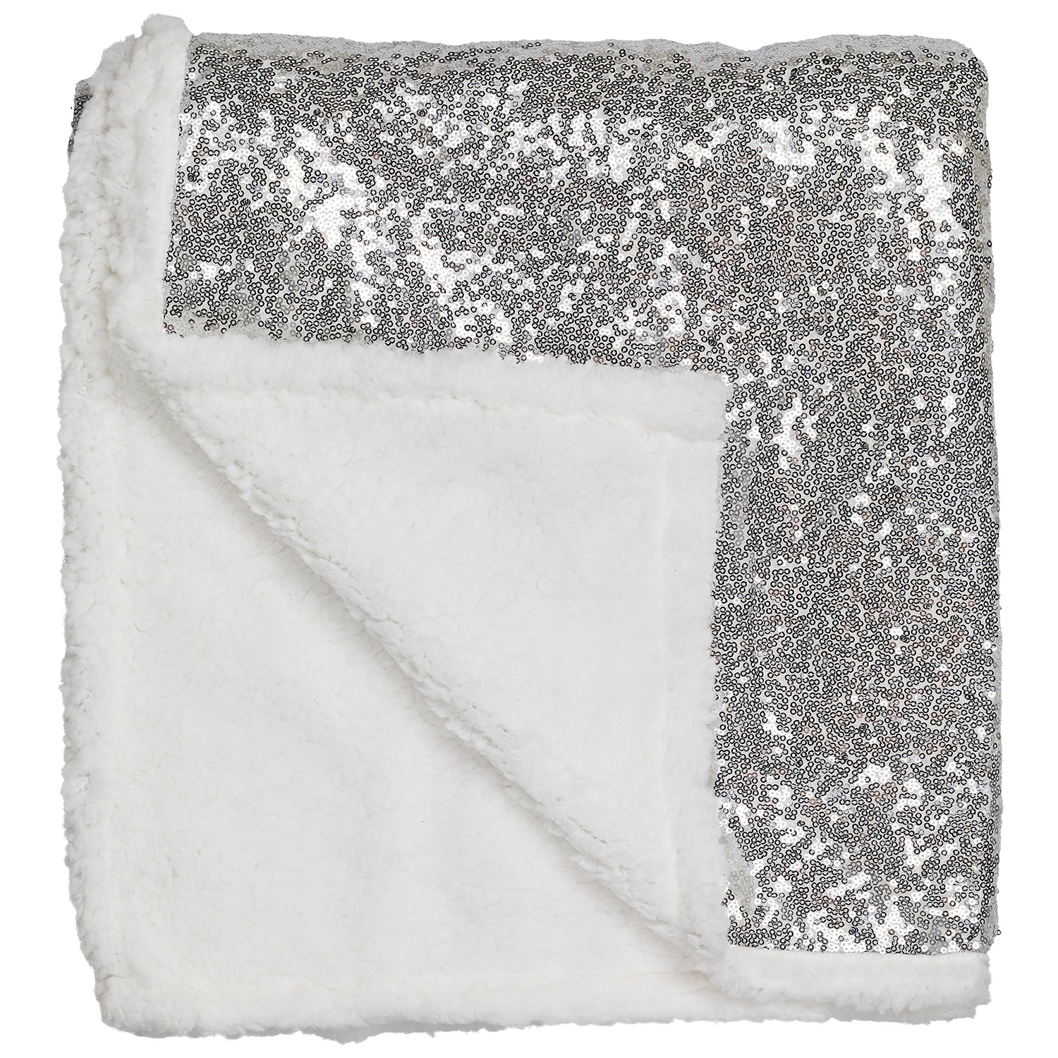 Northlight 49"Shimmering Sequins With Fleece Throw Blanket Throw Pillow