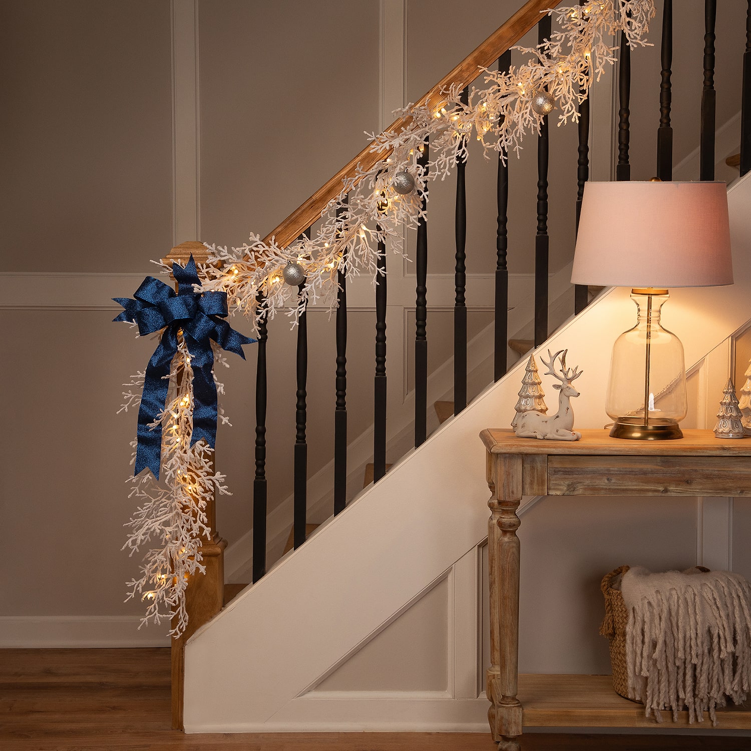 Northlight 9ft Pre Lit Flocked Twig Artificial Led Lights Christmas Outdoor Garland
