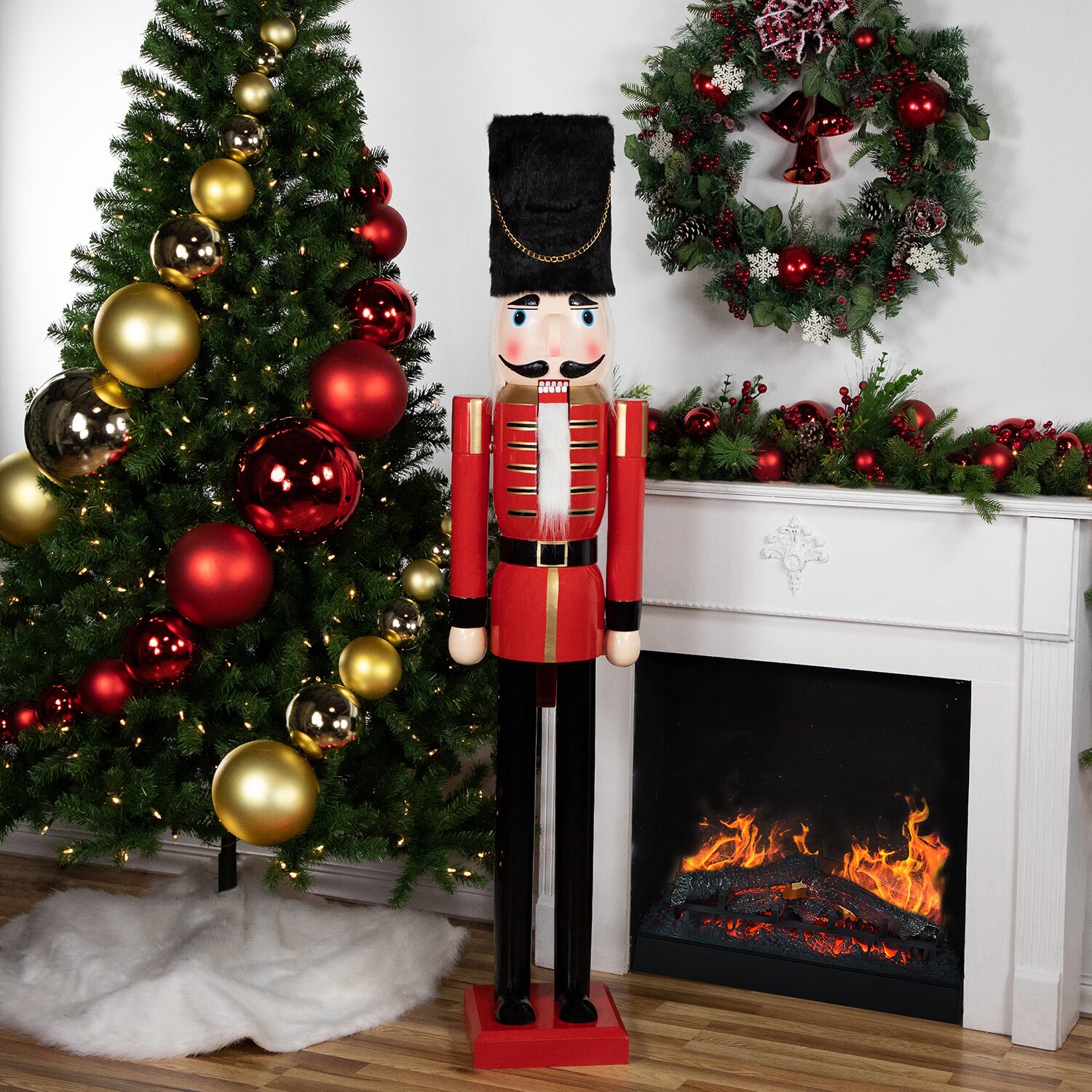 Northlight 6ft Giant Commercial Size Soldier Wood Christmas Nutcracker