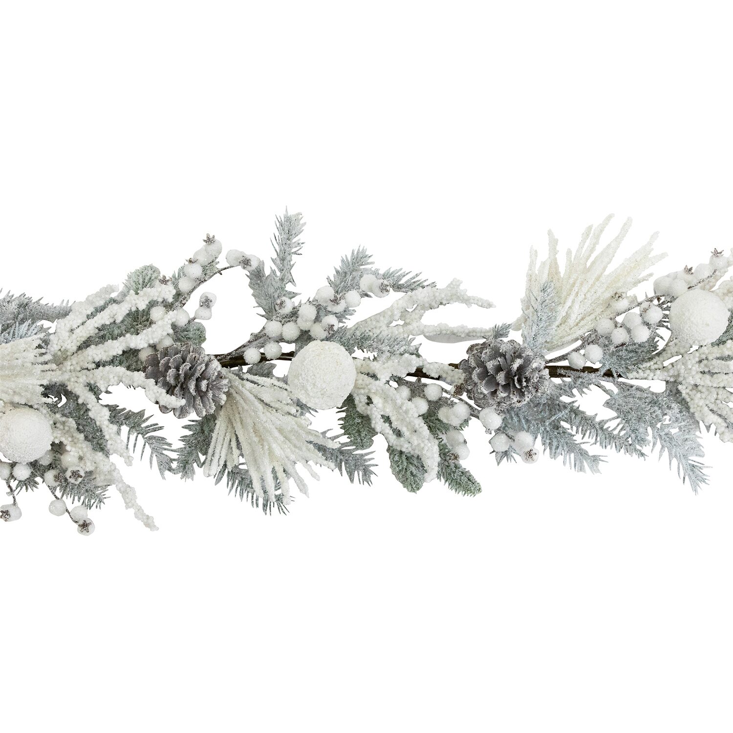 Northlight 6ft Flocked Pinecones And Berries Artificial Pine Christmas Outdoor Garland