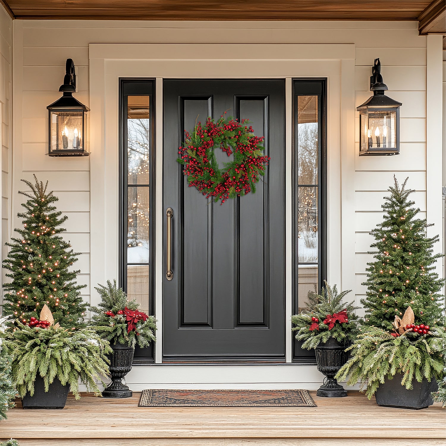 Northlight 28" Cedar Pine And Berries Artificial Wreath