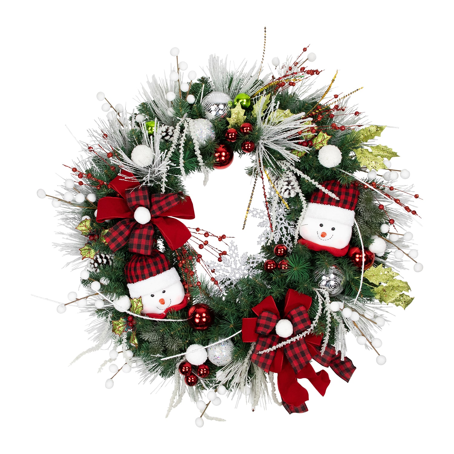 Northlight 40" Snowmen And Icicles Pine Artificial Wreath