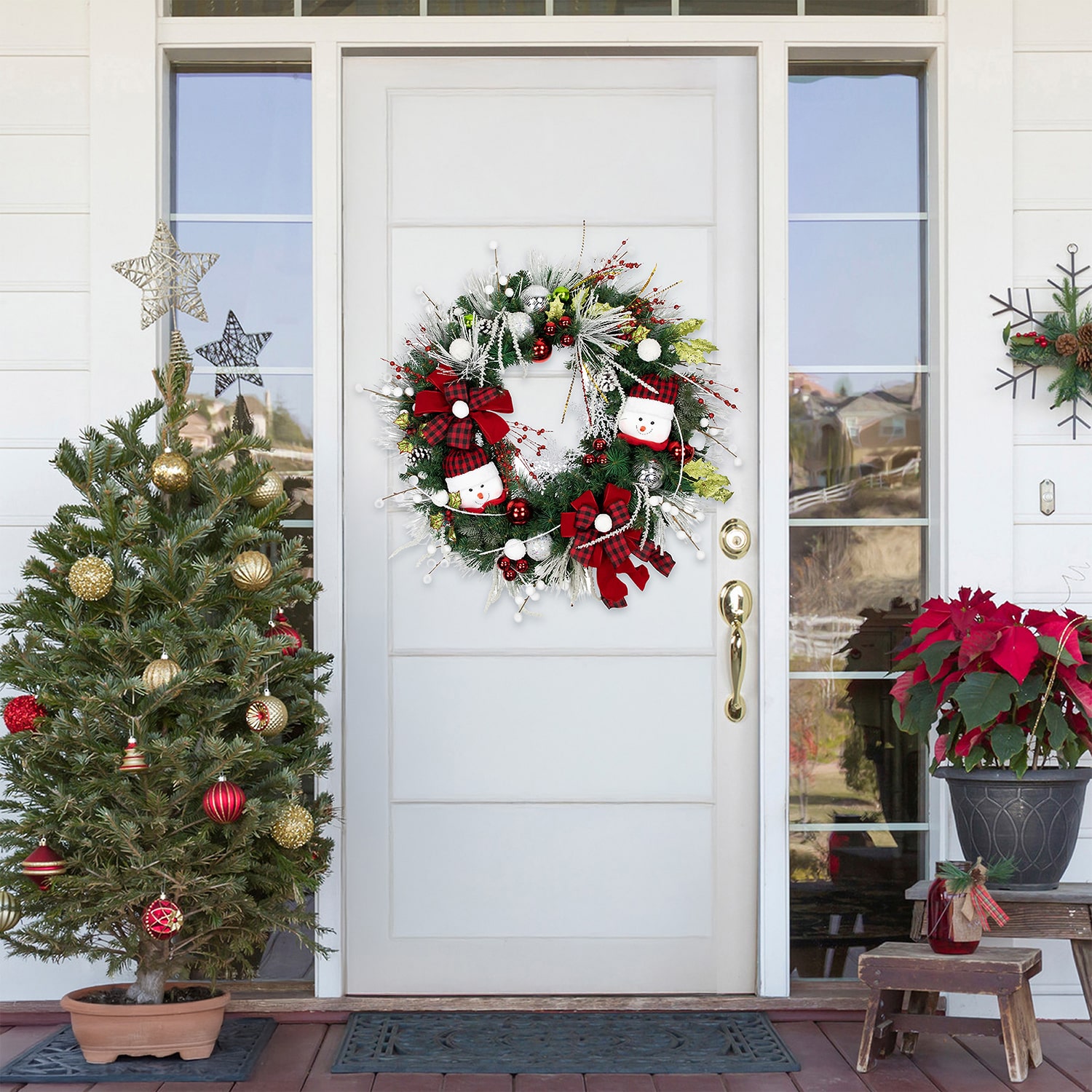 Northlight 40" Snowmen And Icicles Pine Artificial Wreath