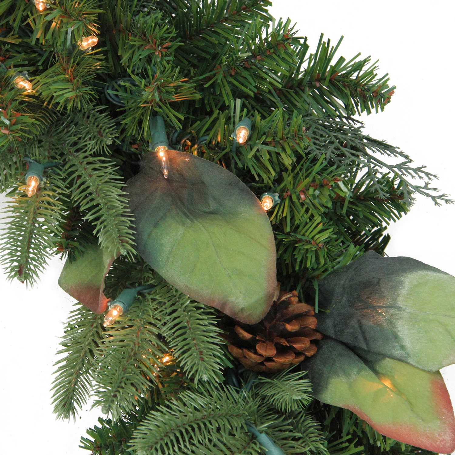 Northlight 30" Mixed Winter Pine Artificial Lights Pre-Lit Wreath