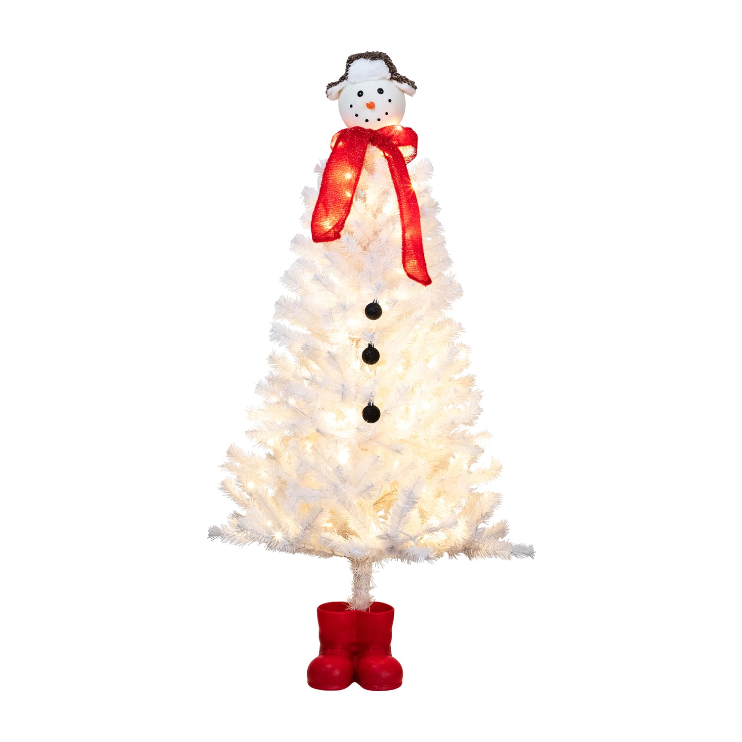 Northlight 4ft Pre Lit Snowman Medium Artificial Lights 4 Foot Pre-Lit Christmas Tree
