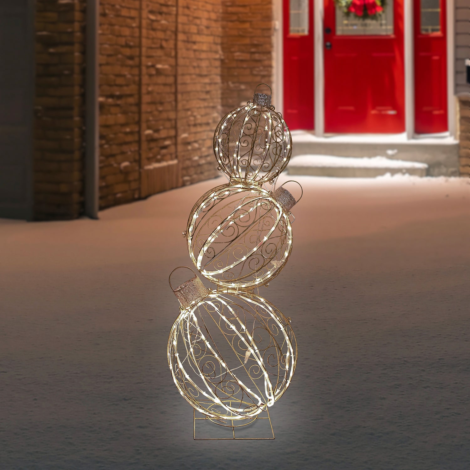 Northlight 51" Open Design Stacked Ornaments Outdoor Christmas Yard Art