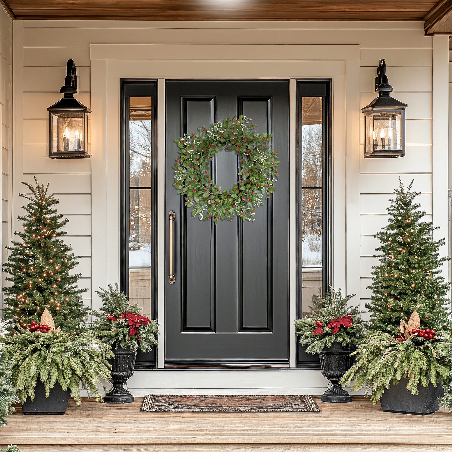 Northlight 24" Glittered Holly And Berry Artificial Wreath