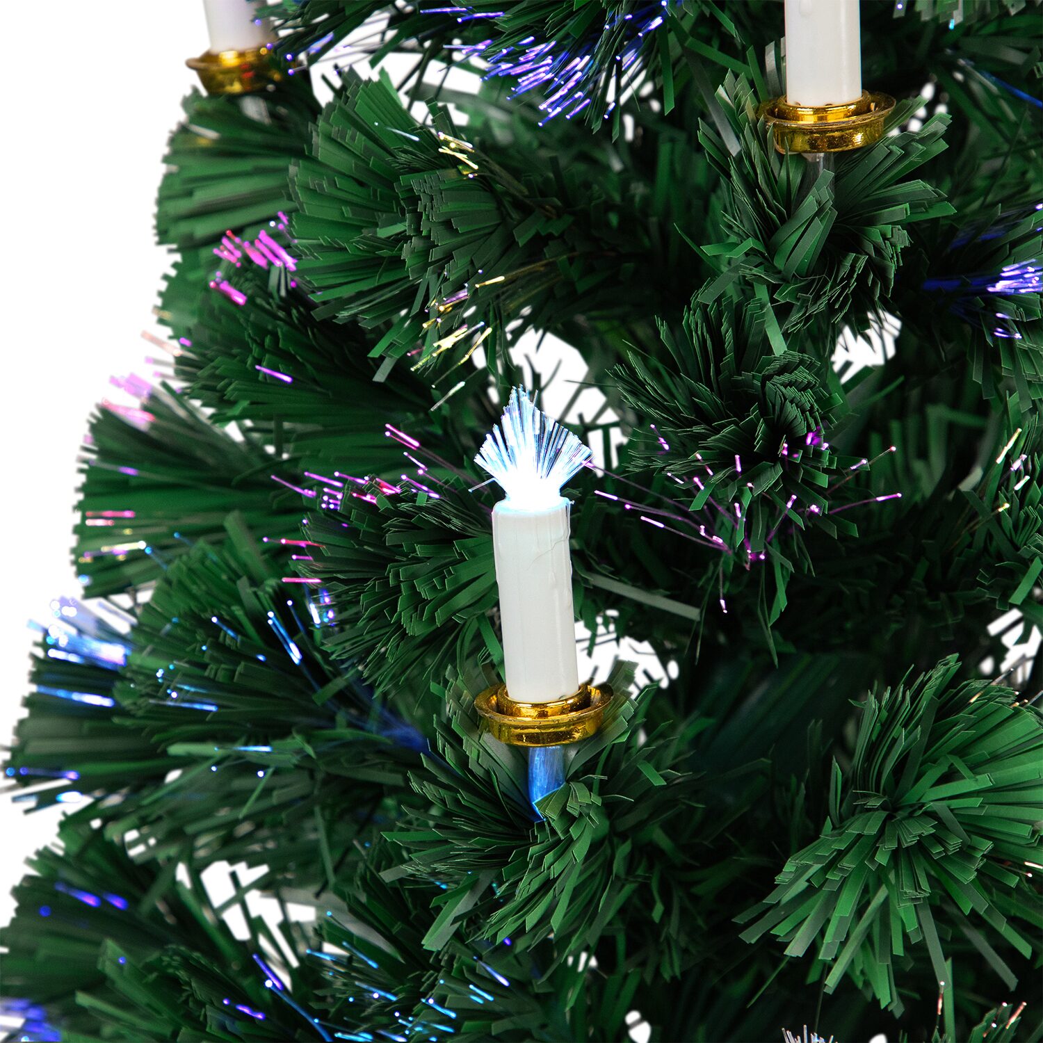 Northlight 4ft Pre Lit Fiber Optic Pine Artificial With Candles Lights 4 Foot Pre-Lit Pine Christmas Tree