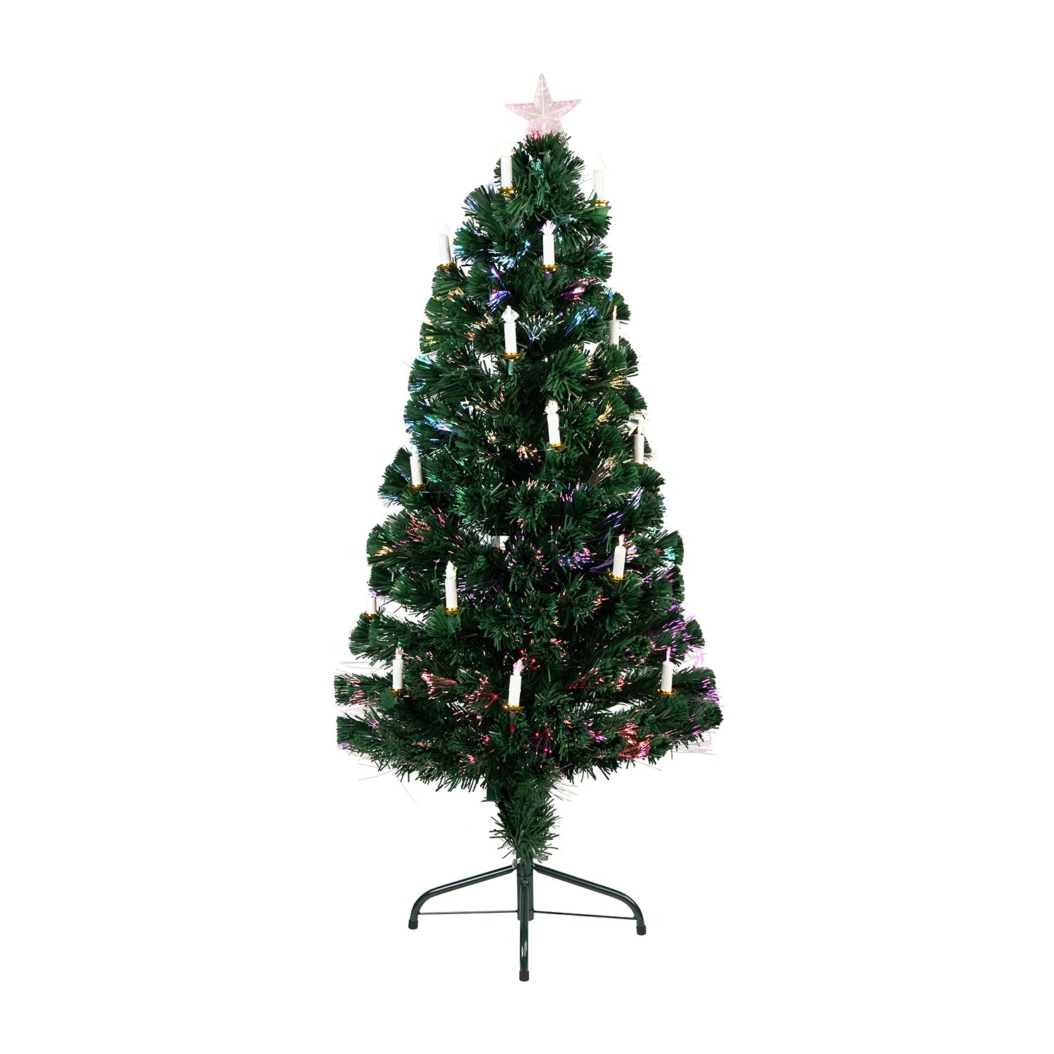 Northlight 4ft Pre Lit Fiber Optic Pine Artificial With Candles Lights 4 Foot Pre-Lit Pine Christmas Tree