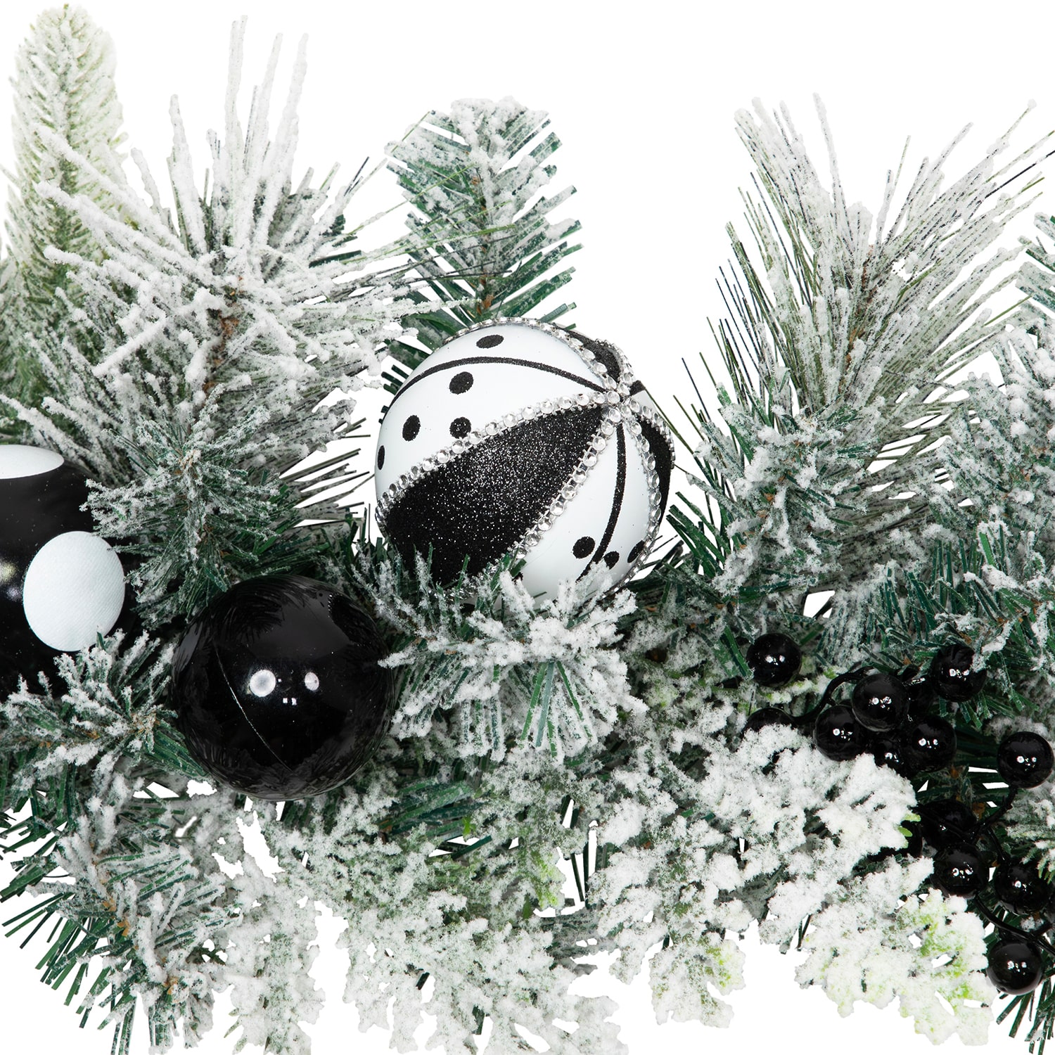 Northlight 6ft Flocked Pine With Harlequin Ornaments And Bows Artificial Christmas Outdoor Garland