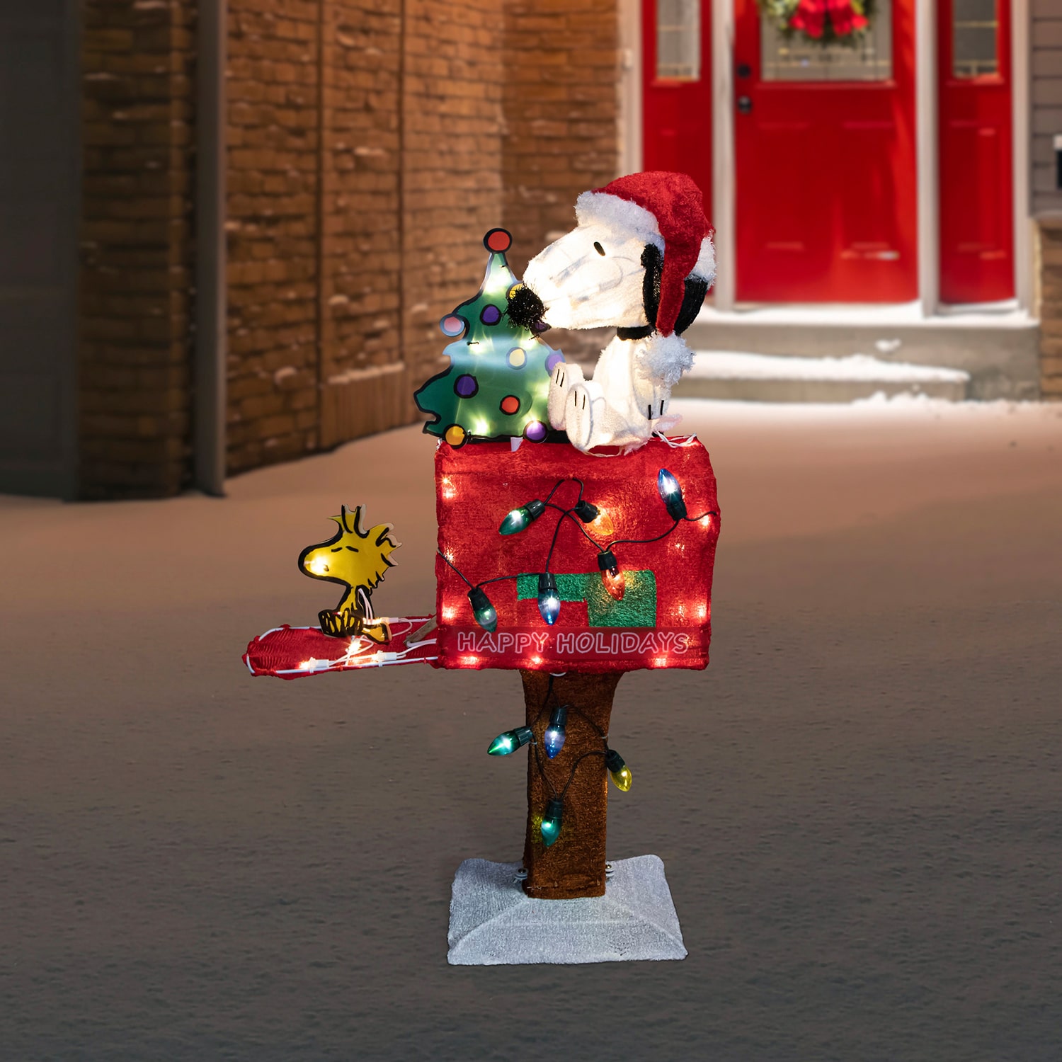 Northlight 32" Led Lighted Peanuts Snoopy On Mailbox Outdoor Lights Christmas Yard Art