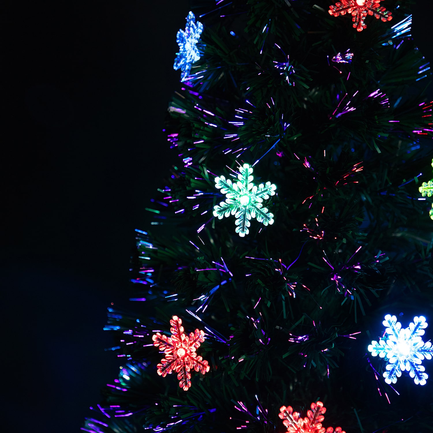 Northlight Led Snowflake Fiber Optic Artificial Lights 6 Foot Pre-Lit Pine Christmas Tree