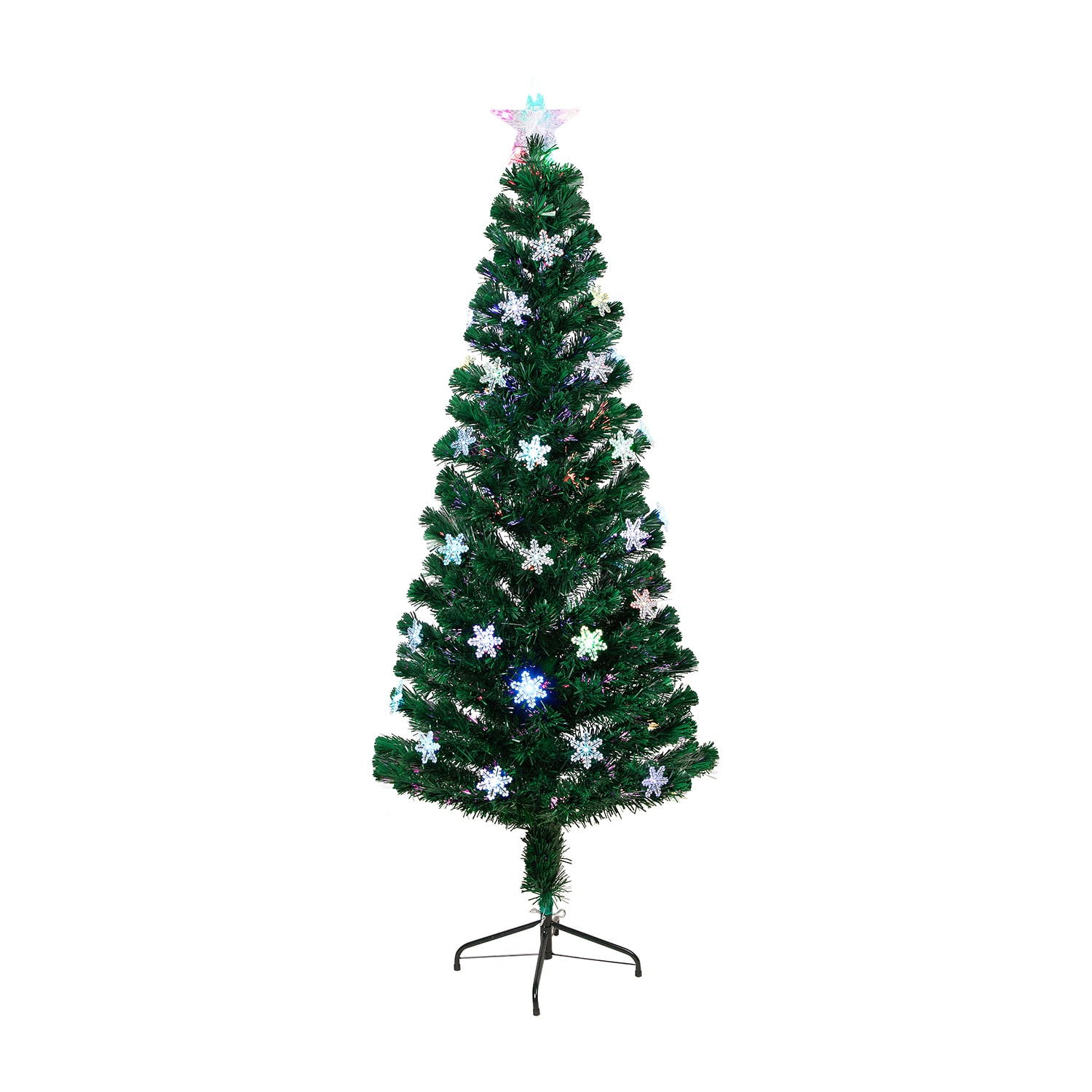 Northlight Led Snowflake Fiber Optic Artificial Lights 6 Foot Pre-Lit Pine Christmas Tree