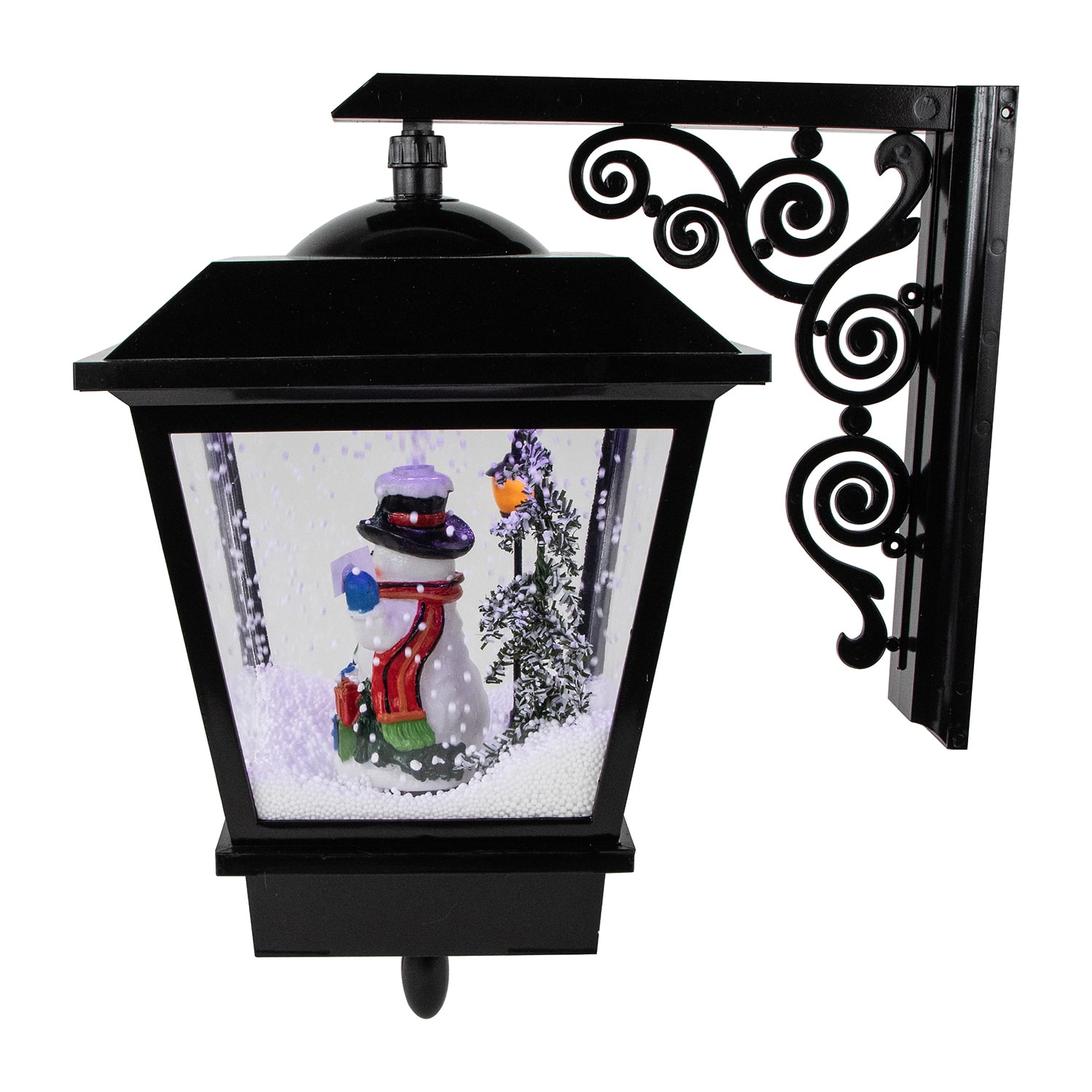 Northlight 17.75" Lighted And Musical Wall Mounted Snowing Street Lamp Matted Wall Art