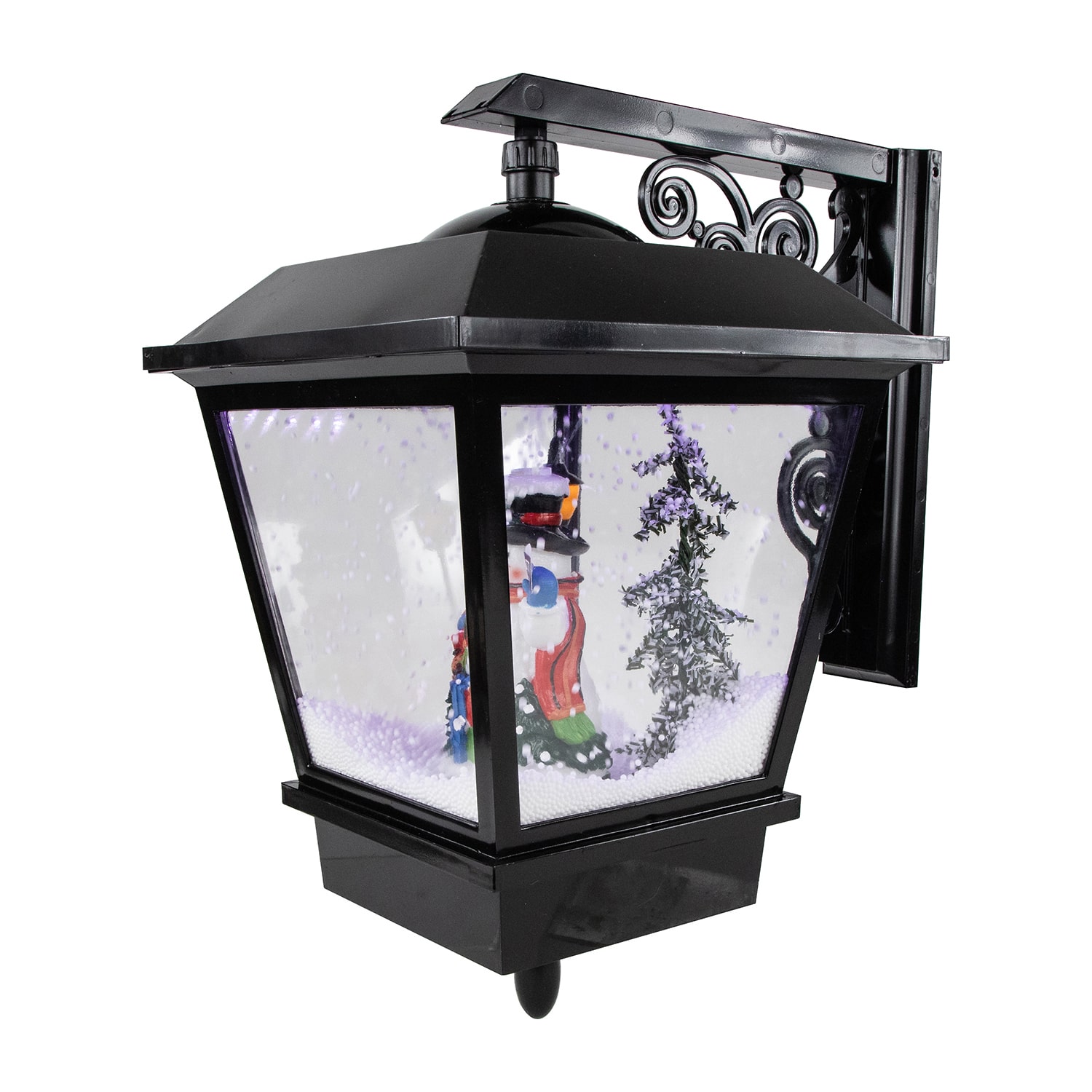 Northlight 17.75" Lighted And Musical Wall Mounted Snowing Street Lamp Matted Wall Art