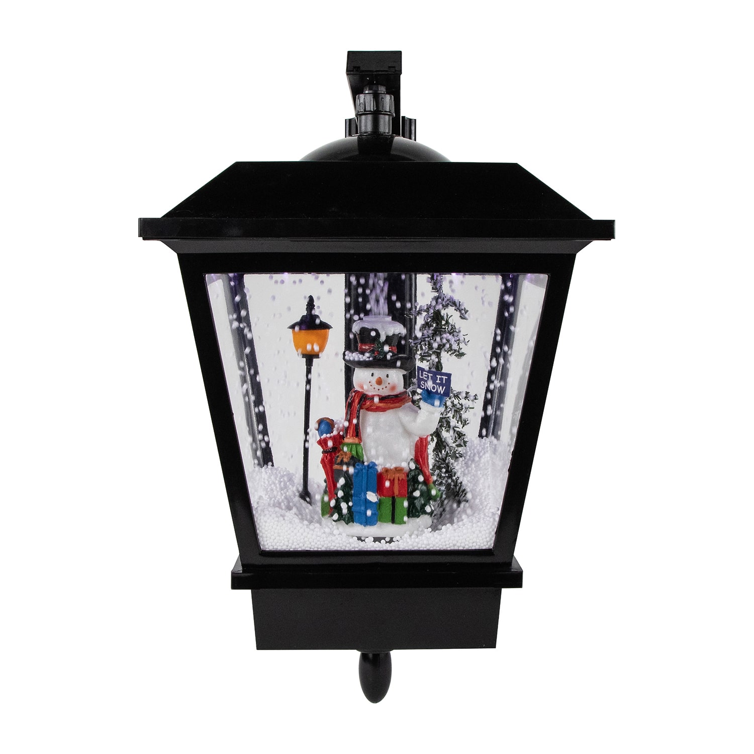 Northlight 17.75" Lighted And Musical Wall Mounted Snowing Street Lamp Matted Wall Art