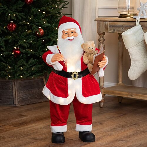 Northlight 32" Lighted And Animated Musical Santa Claus Christmas Figurine In Red