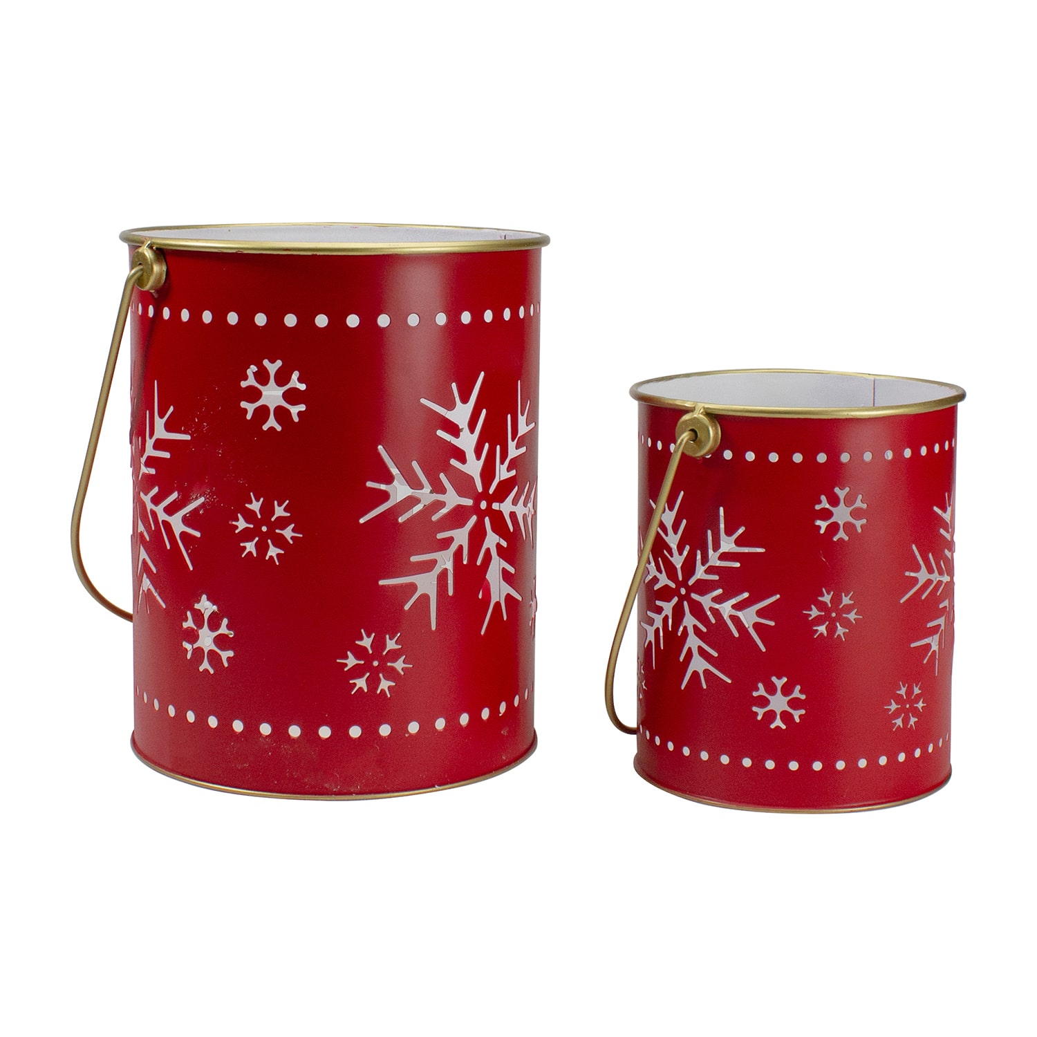Northlight Set Of 2 Metal Snowflake Candle Lanterns 2-pc. Decorative Lantern
