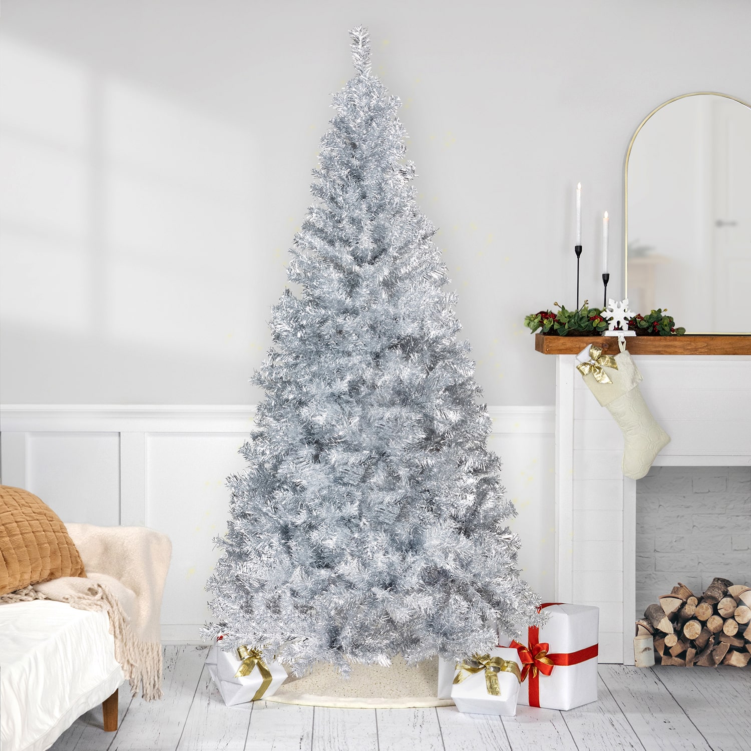 Northlight Artificial Tinsel 7 Foot Christmas Tree