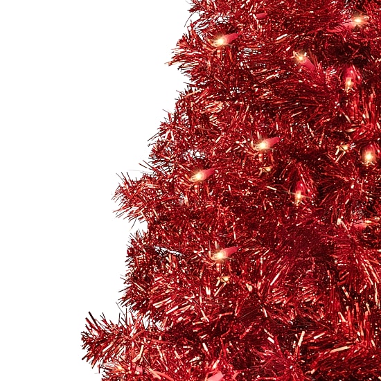 Northlight Artificial Tinsel Lights 7 Foot Pre-Lit Christmas Tree