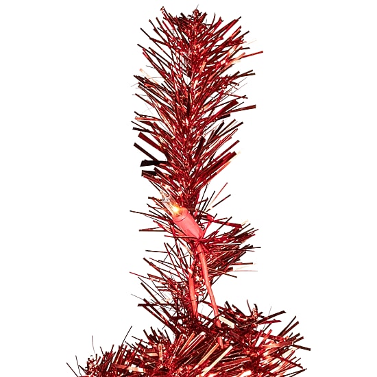 Northlight Artificial Tinsel Lights 7 Foot Pre-Lit Christmas Tree