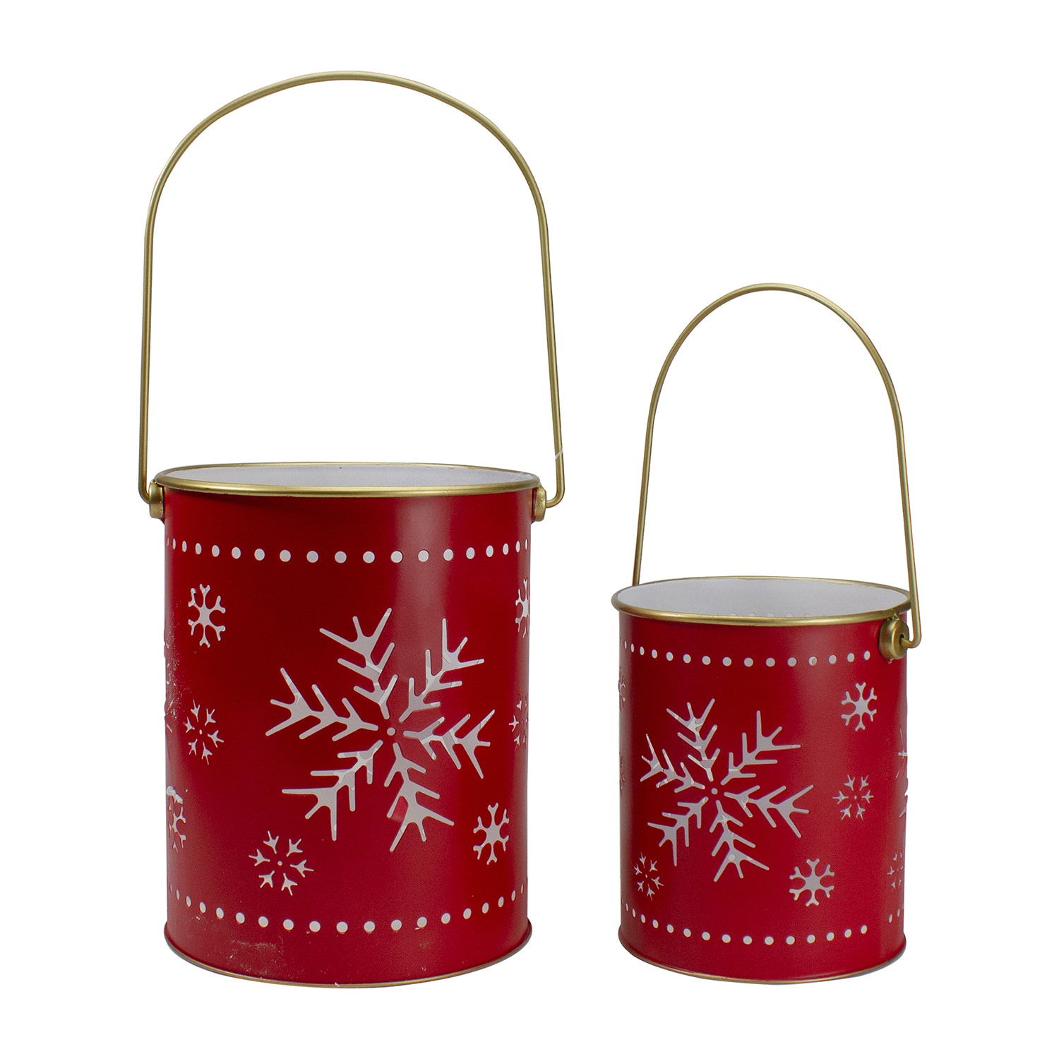 Northlight Set Of 2 Metal Snowflake Candle Lanterns 2-pc. Decorative Lantern