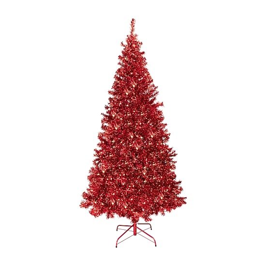 Northlight Artificial Tinsel Lights 7 Foot Pre-Lit Christmas Tree