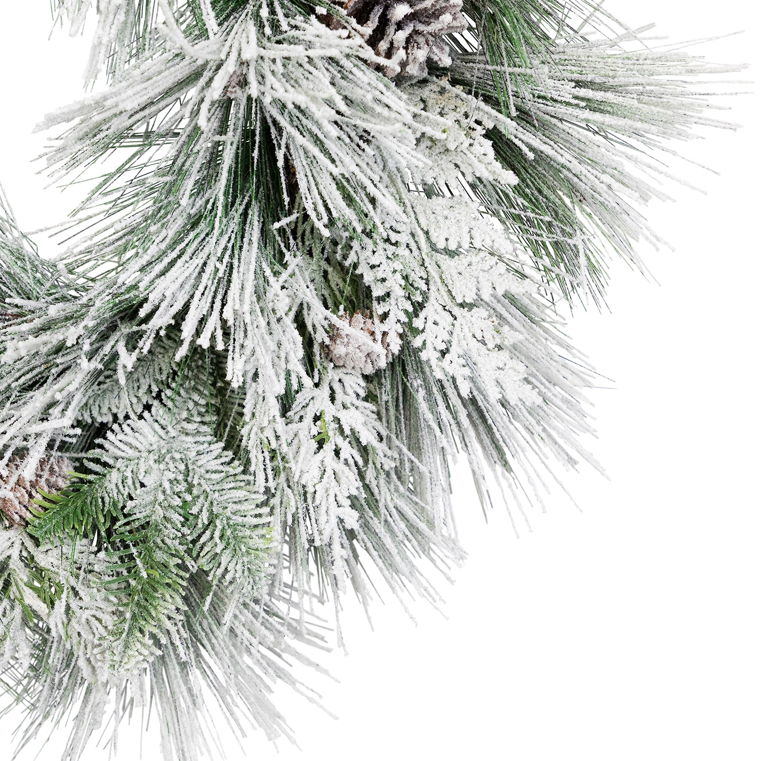 Northlight 26" Snowy Long Needle Pine And Pinecone Artificial Wreath